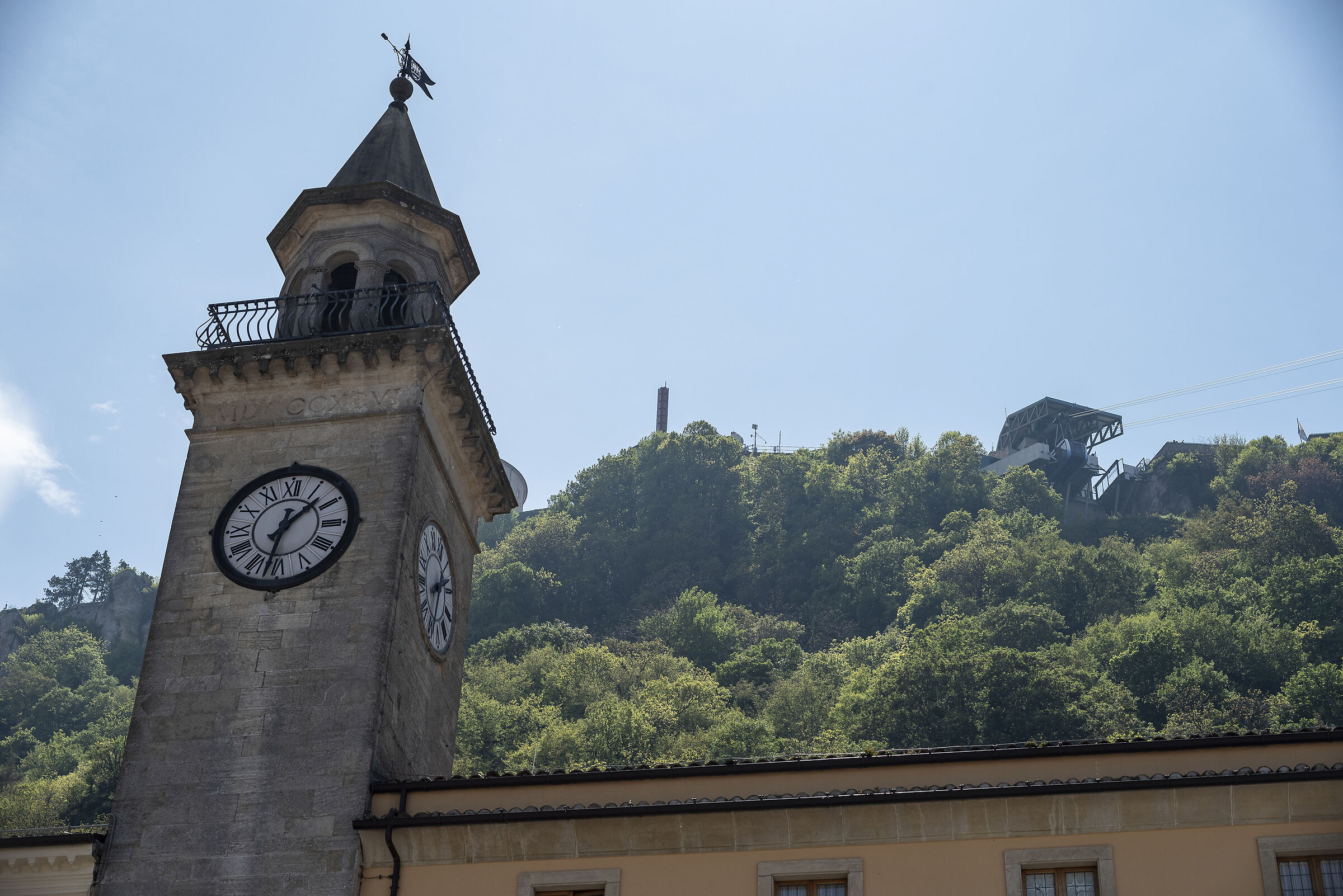 The bell tower of Borgo Maggiore...