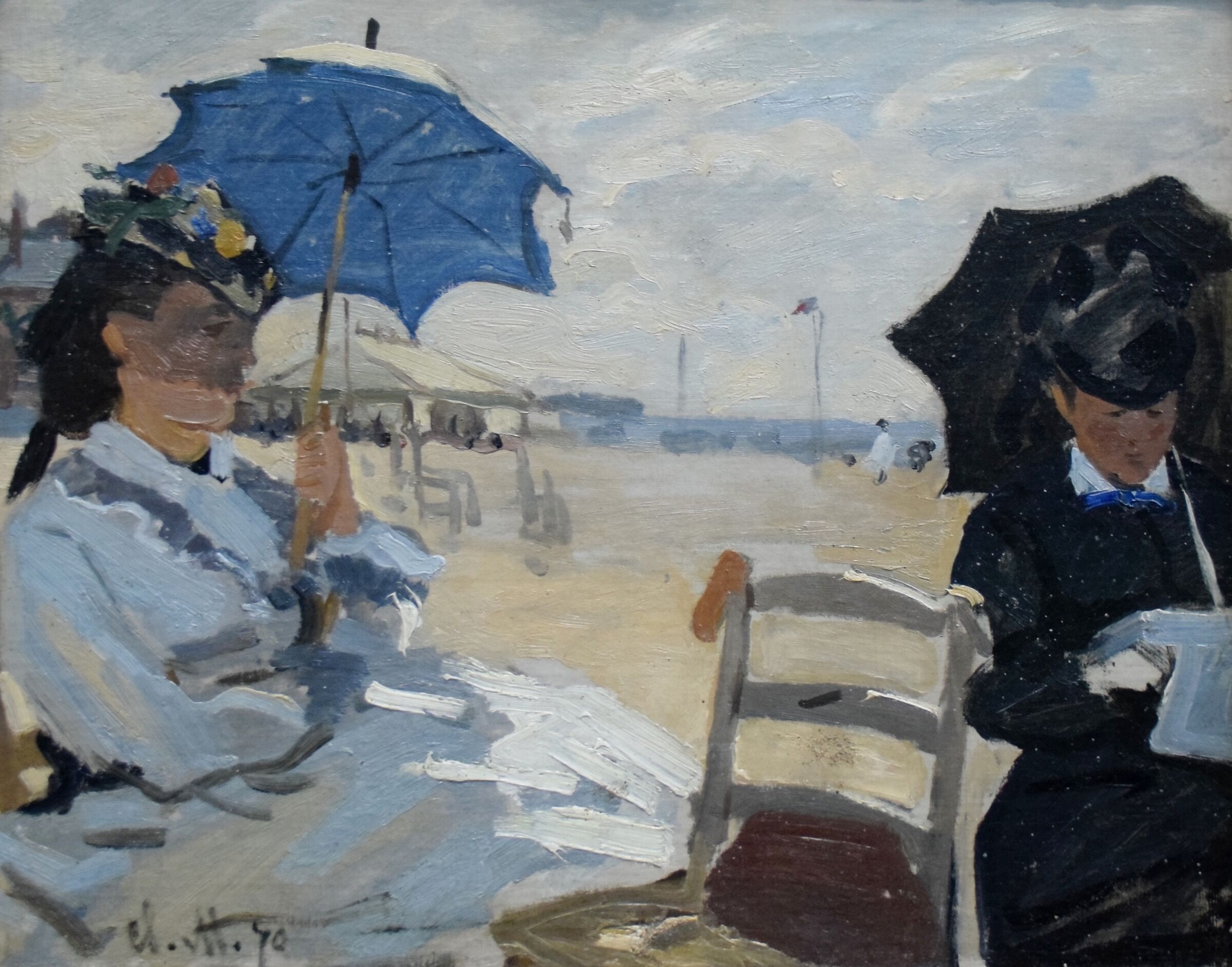 Claude Monet "On the beach in Trouville"...