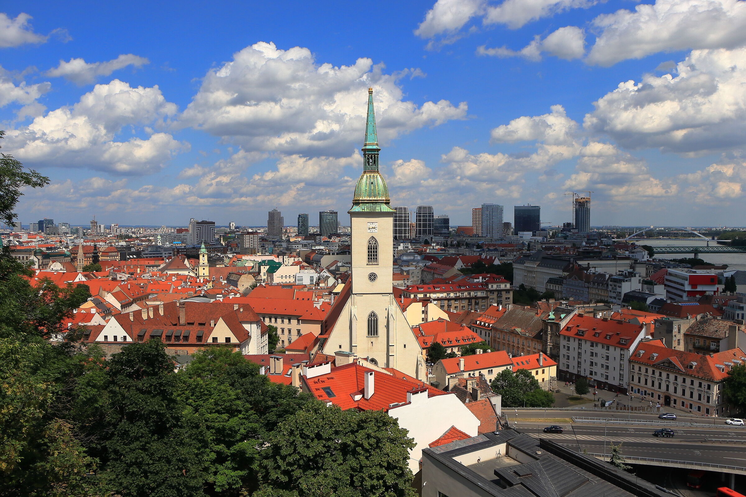 The rooftops of Bratislava...