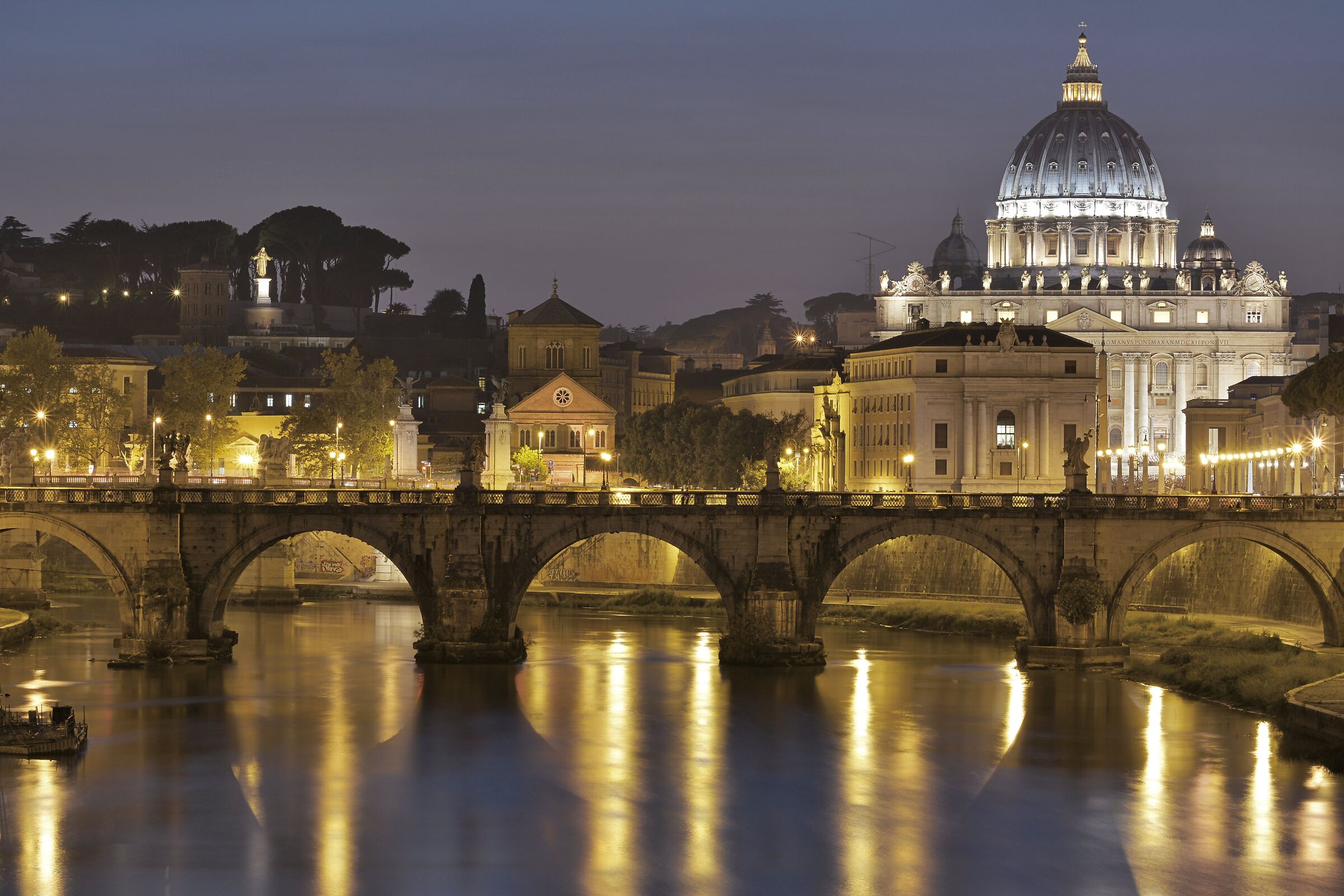 St. Peter's Basilica and the Tiber...