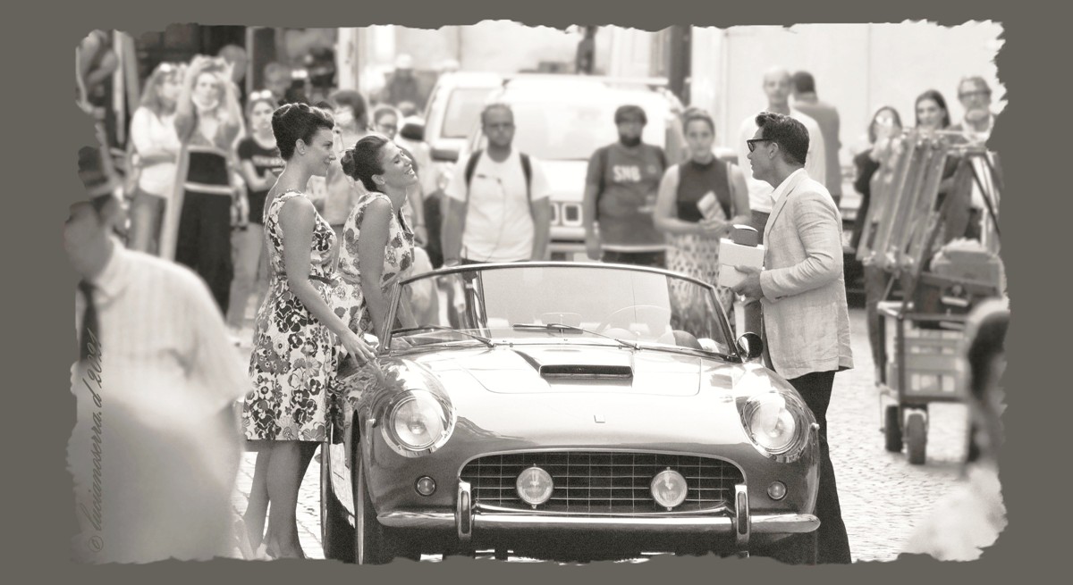 Frank Grillo sul set del film Lamborghini...