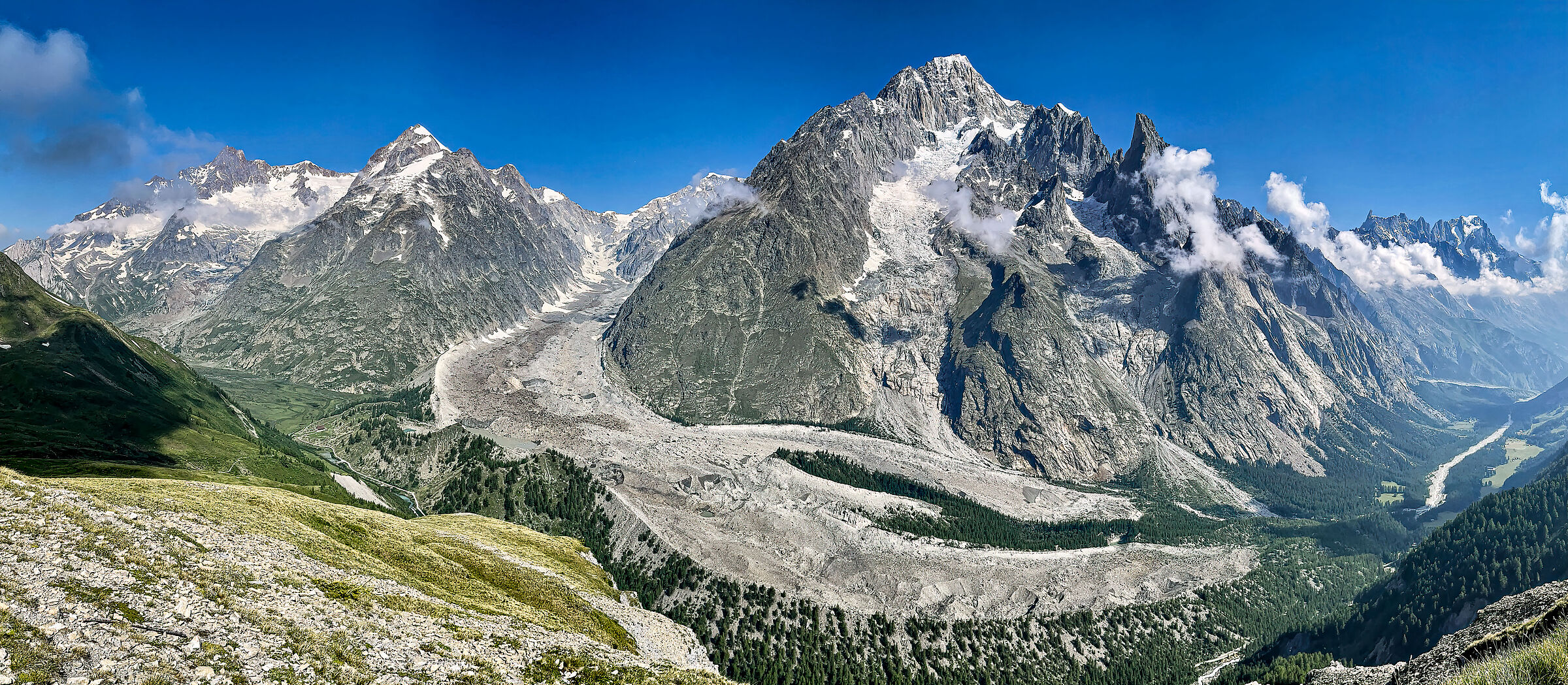 Mont Blanc massif from the Arp Vieille Damon...