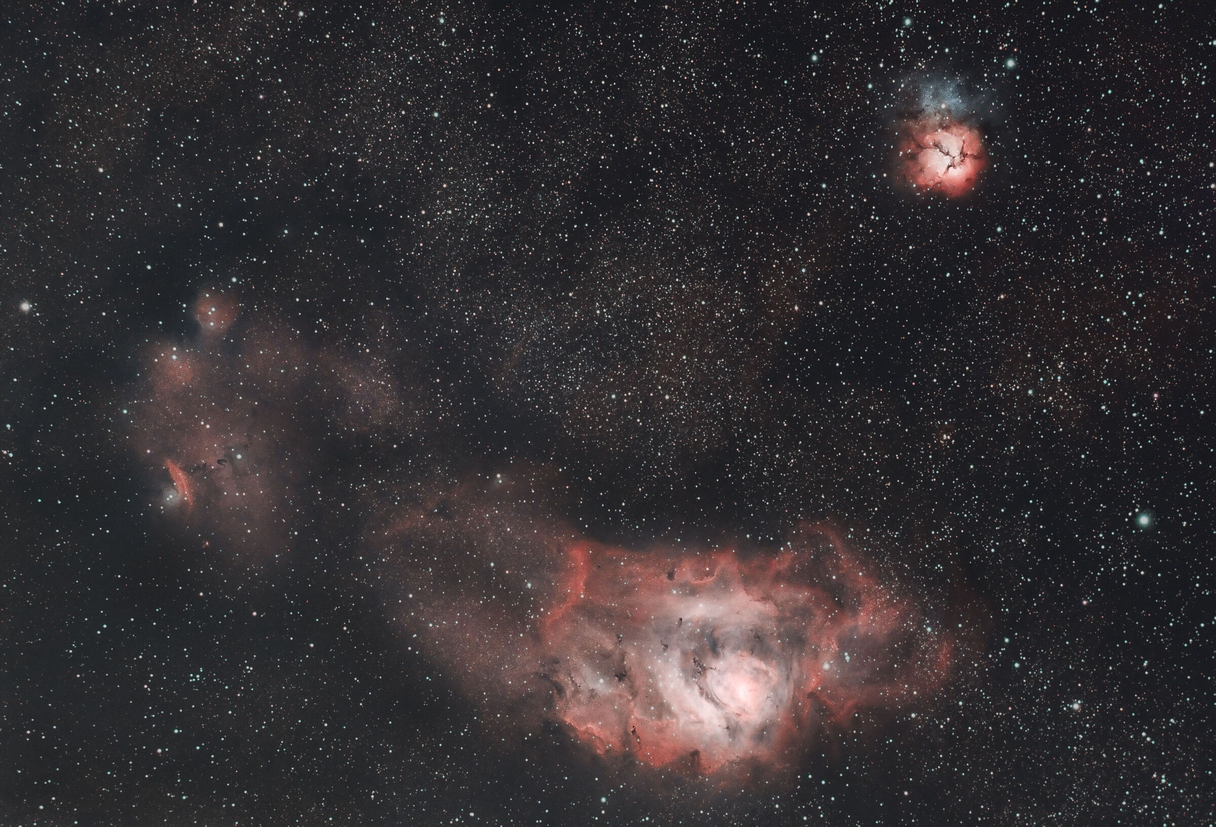 Lagoon nebula, Trifid nebula, Sh 2-29, Sh 2-31, Sh2-32...