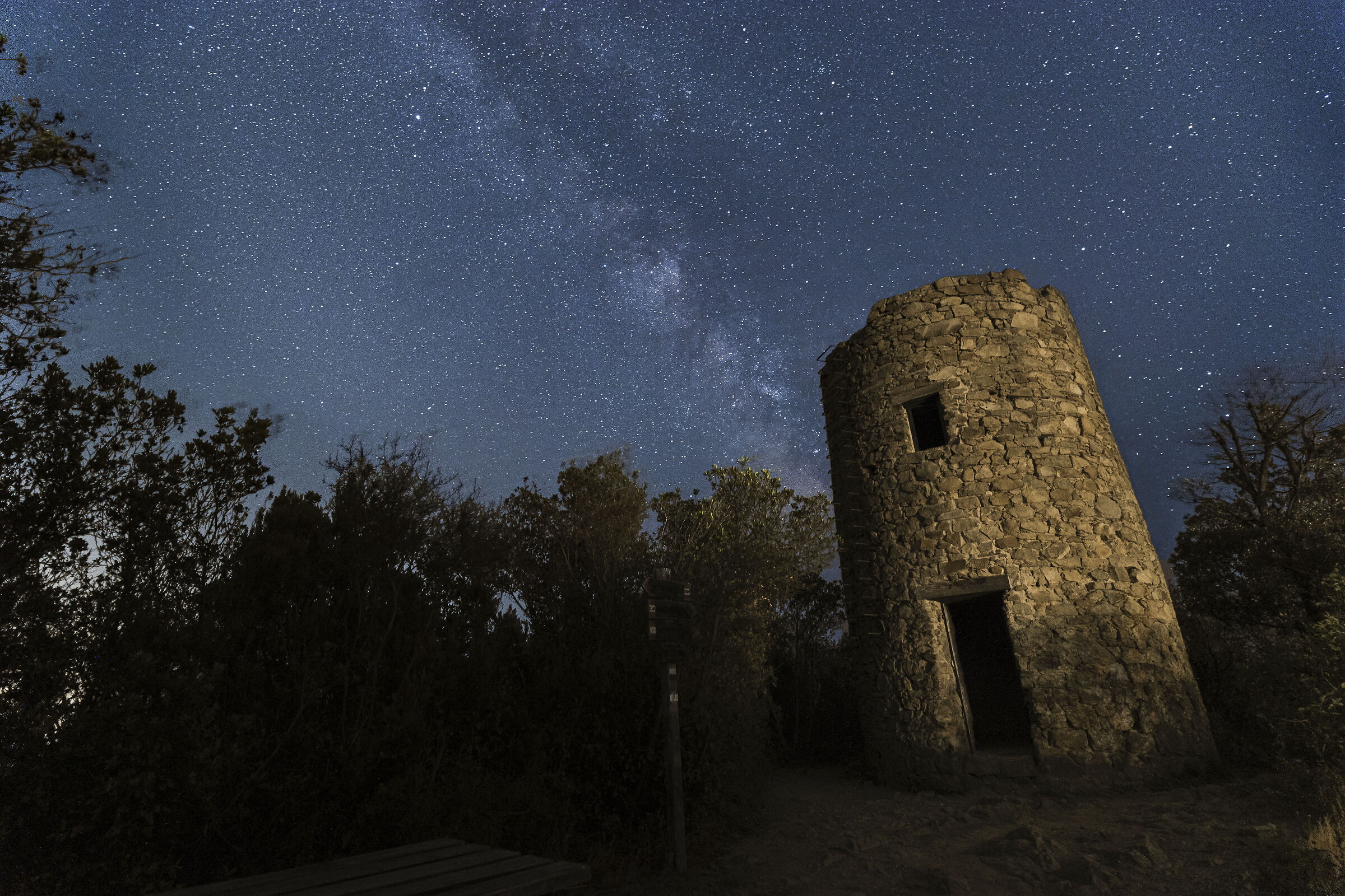 Milky Way, Tower of Punta Baffe, Sestri Levante...