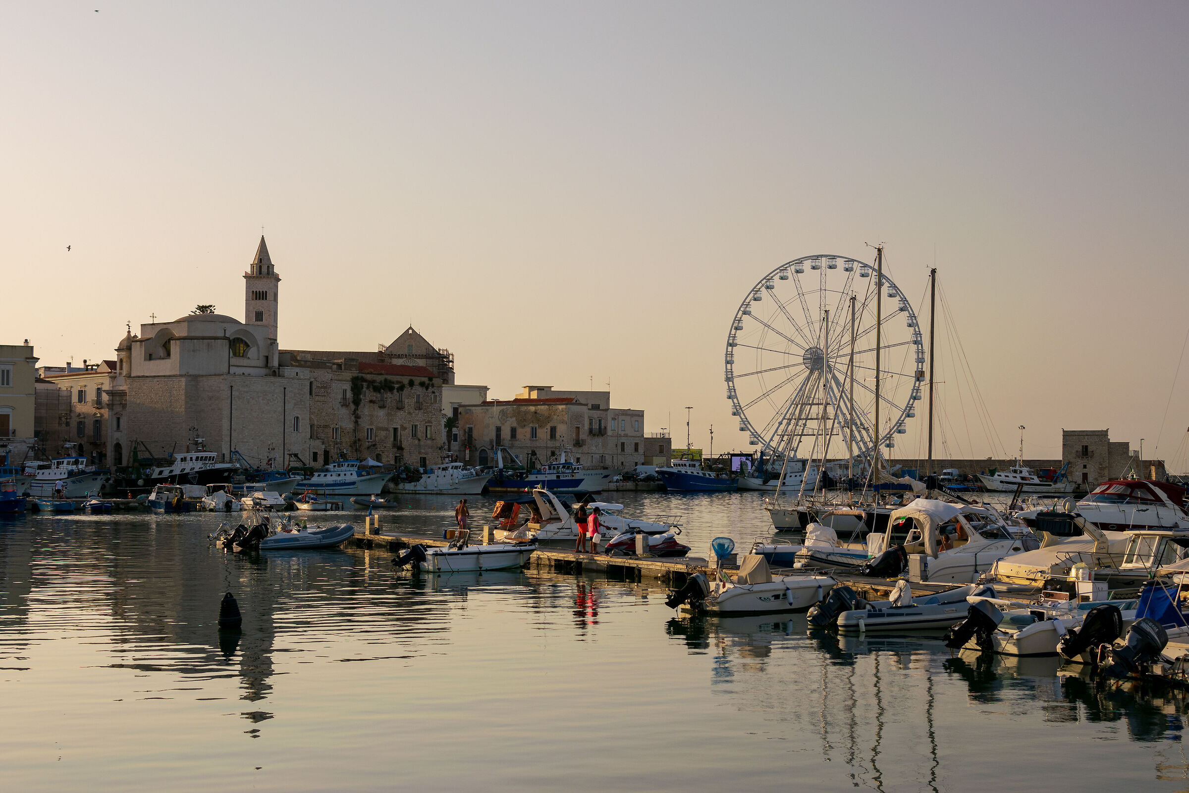 Sunset over the port of Trani...