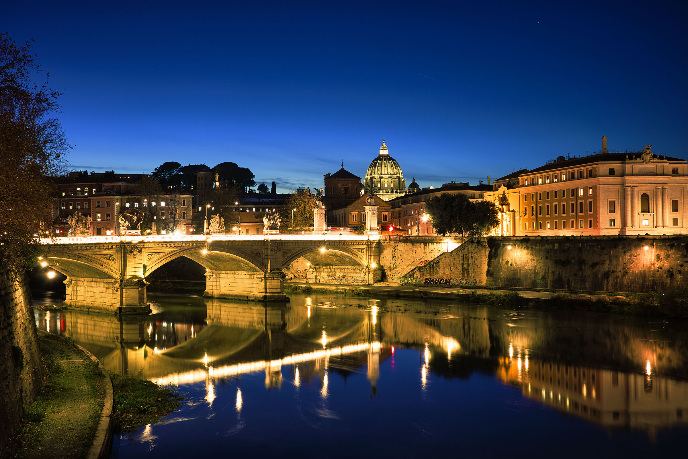THE TIBER FROM PONTE SANT'ANGELO...