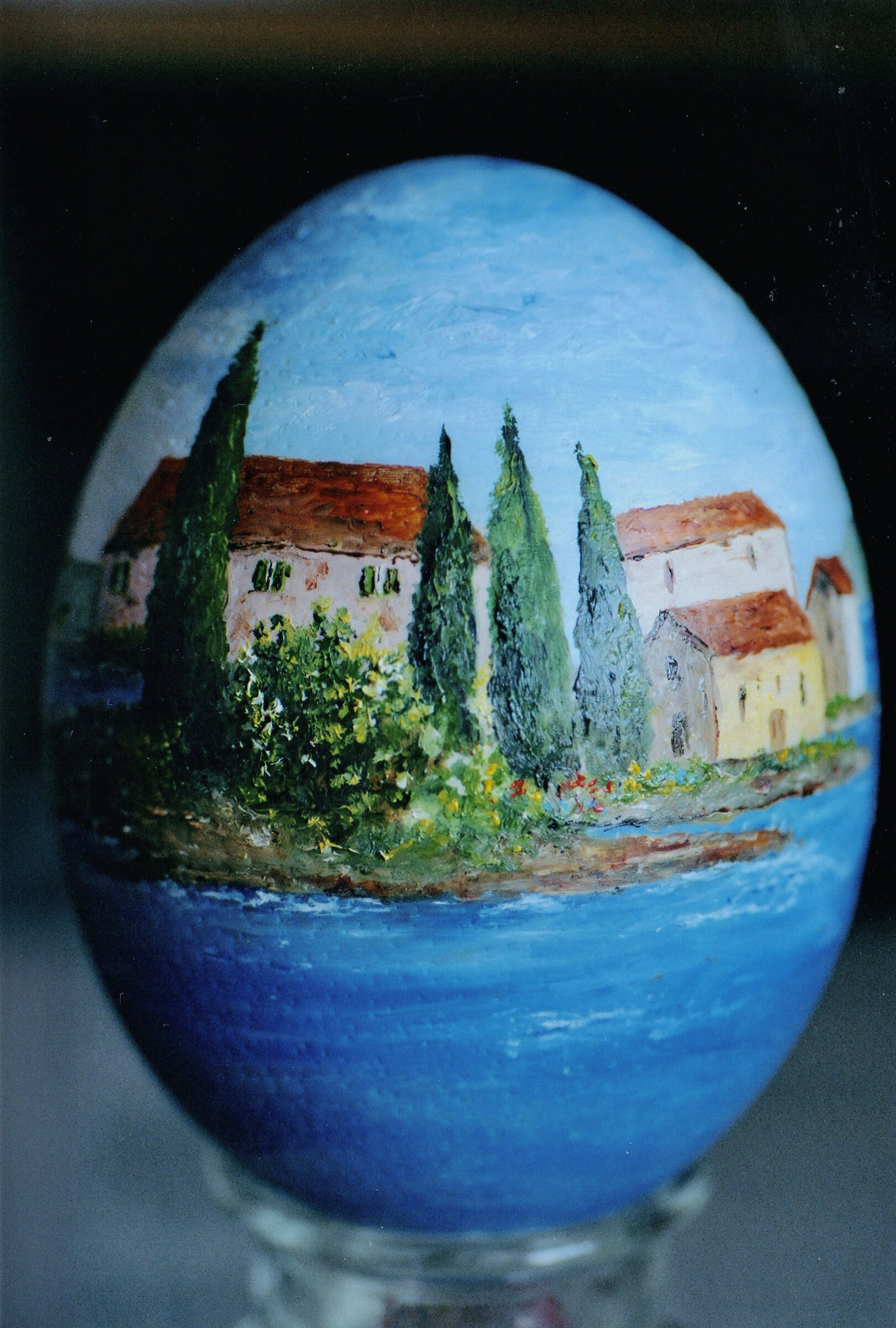 Ostrich egg painted by me...