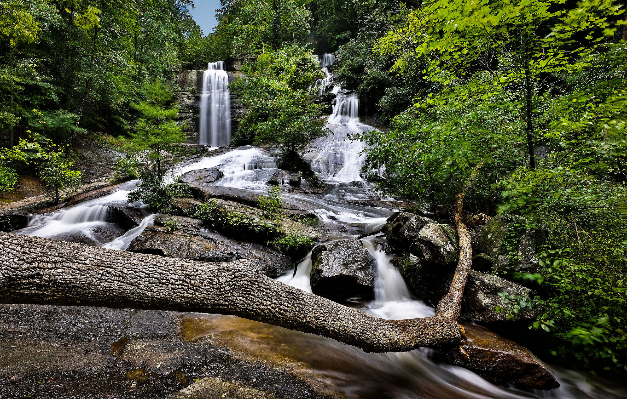 Twin Falls, Tramonto Carolina del Sud, Stati Uniti...