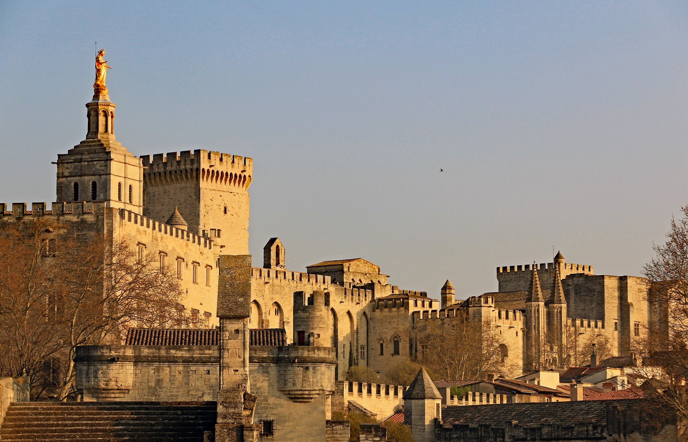 Avignon: Palace of the Popes at sunset...