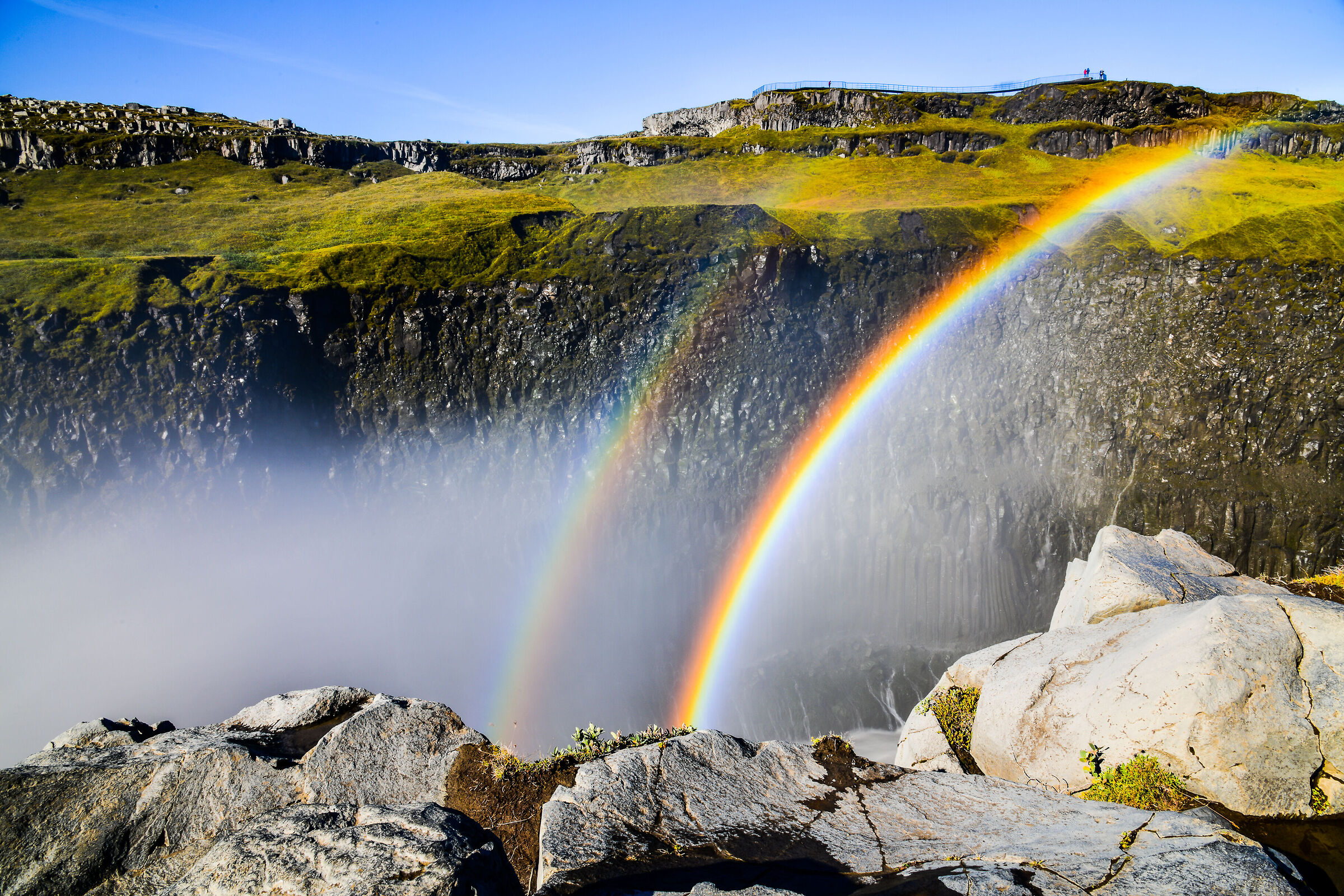 Double Rainbow in Dettifoss - Iceland...