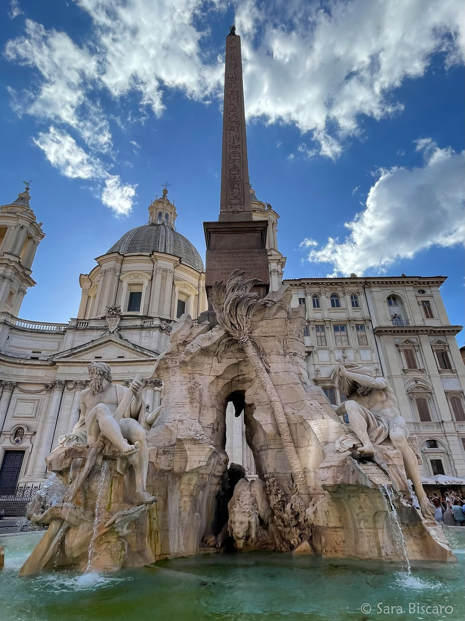 The Fountain of the Four Rivers in Piazza Navona...