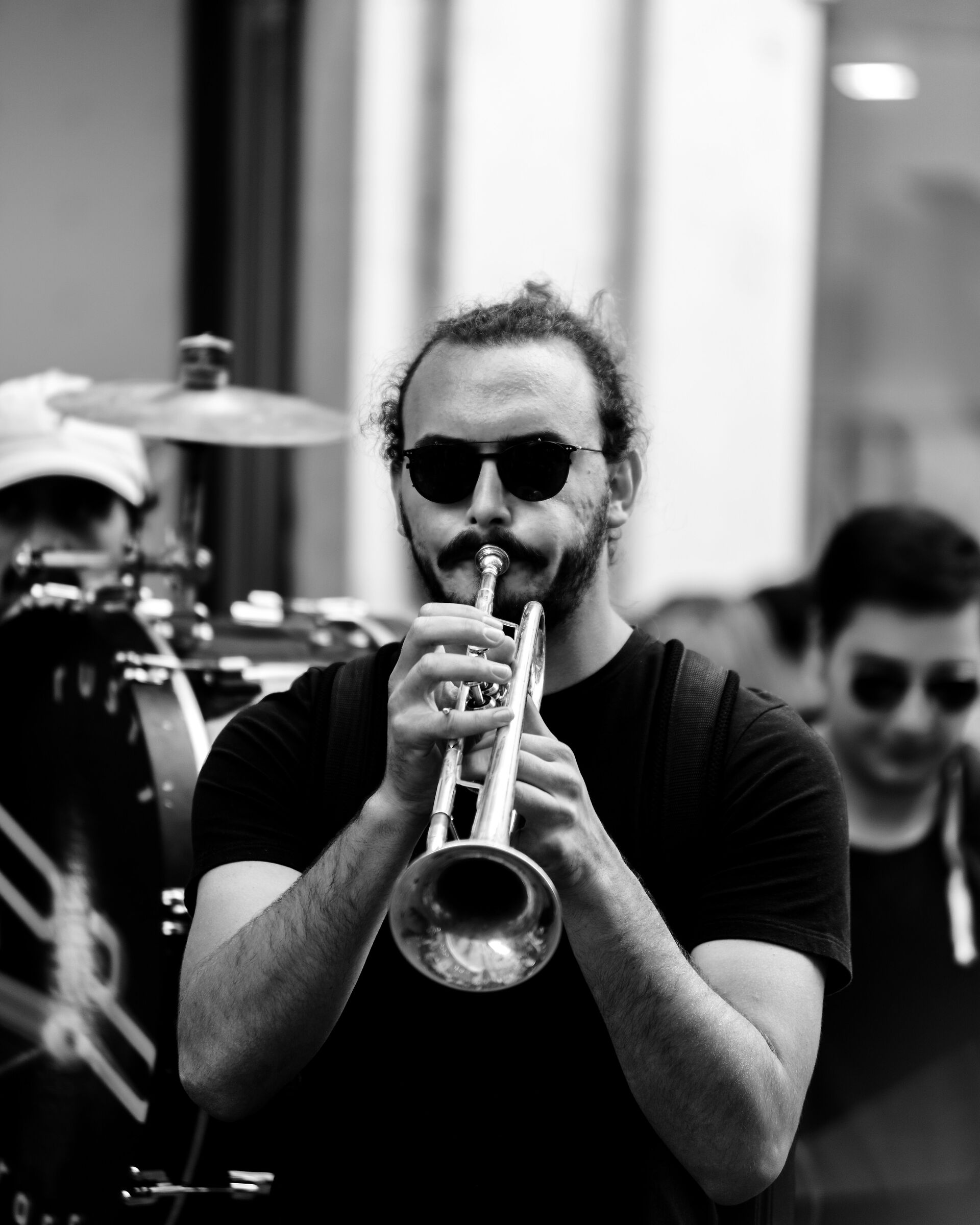 Street musicians at the busker festival in Salò...