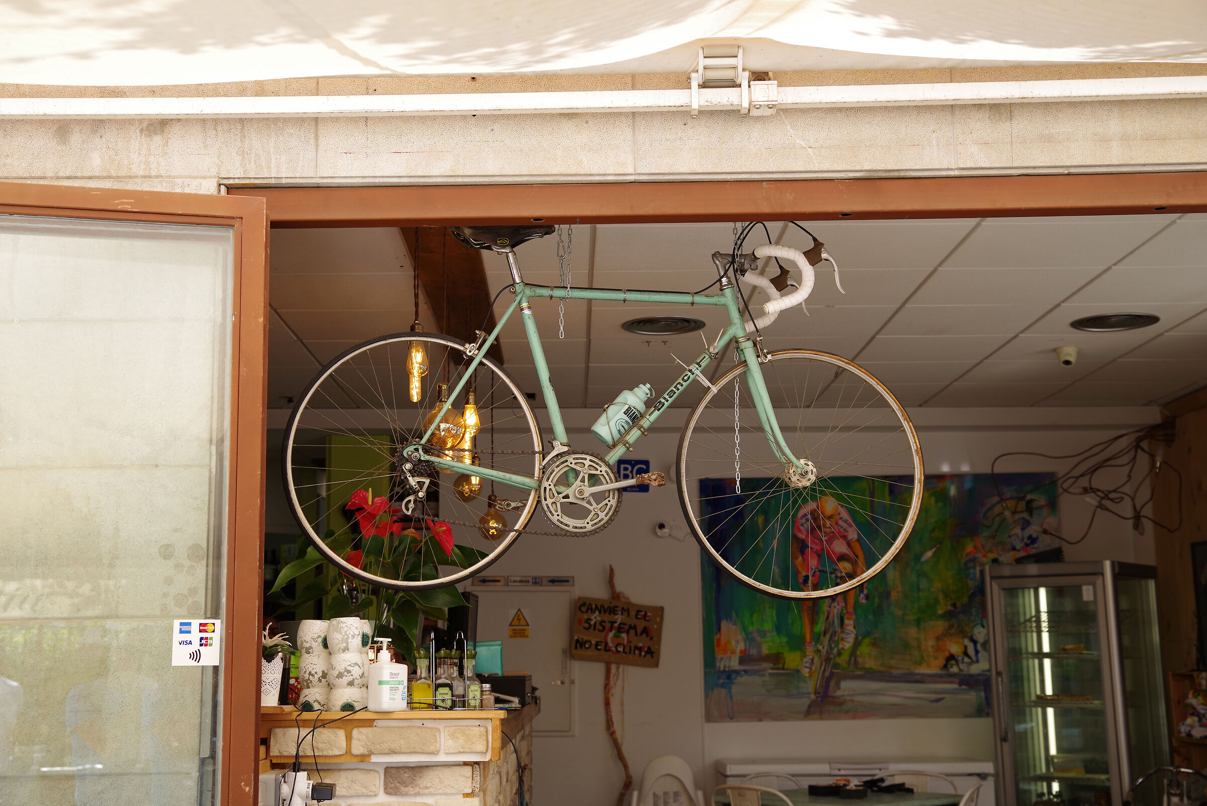 The hanging bike...