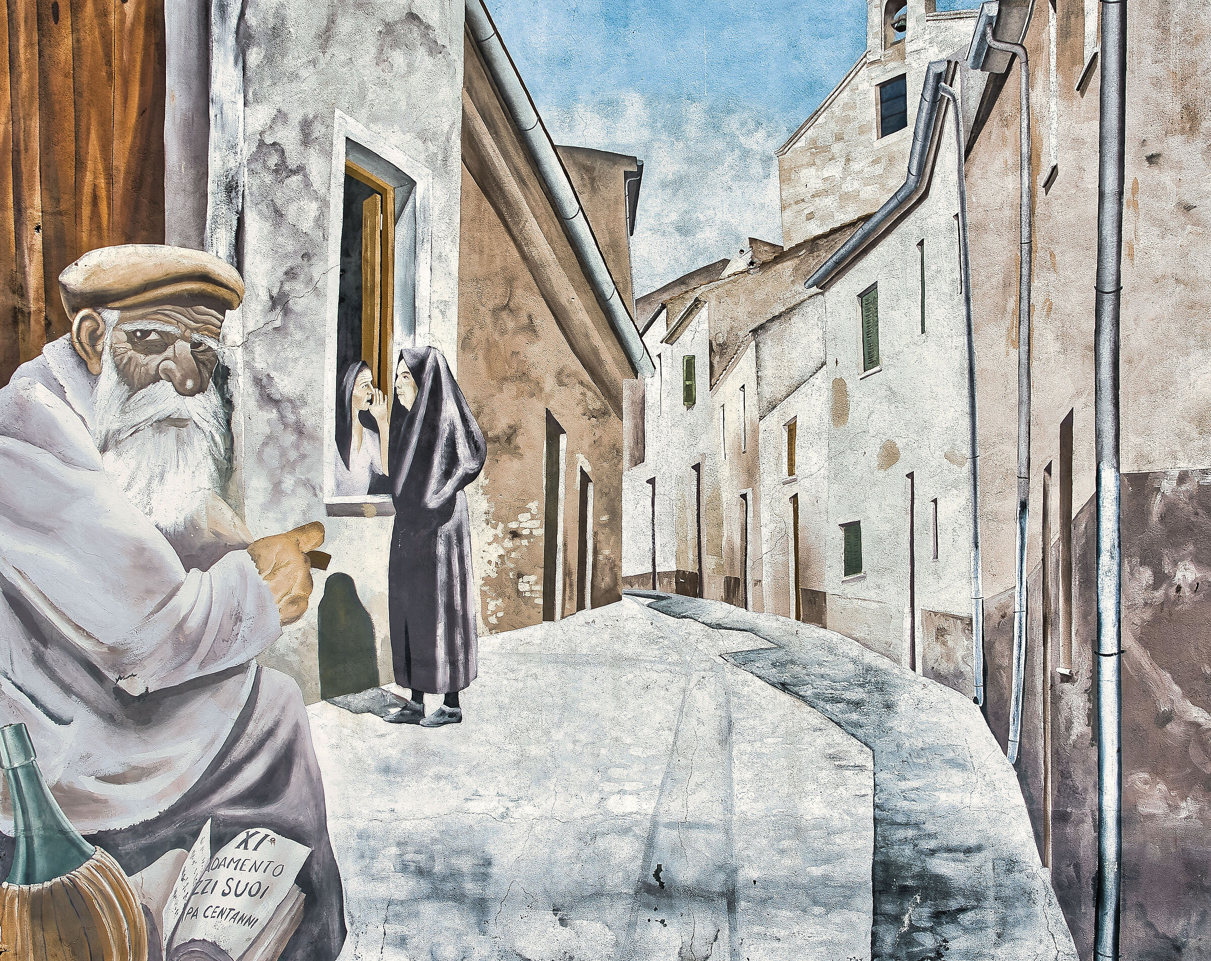 a mural of the village of Chiaramonti...