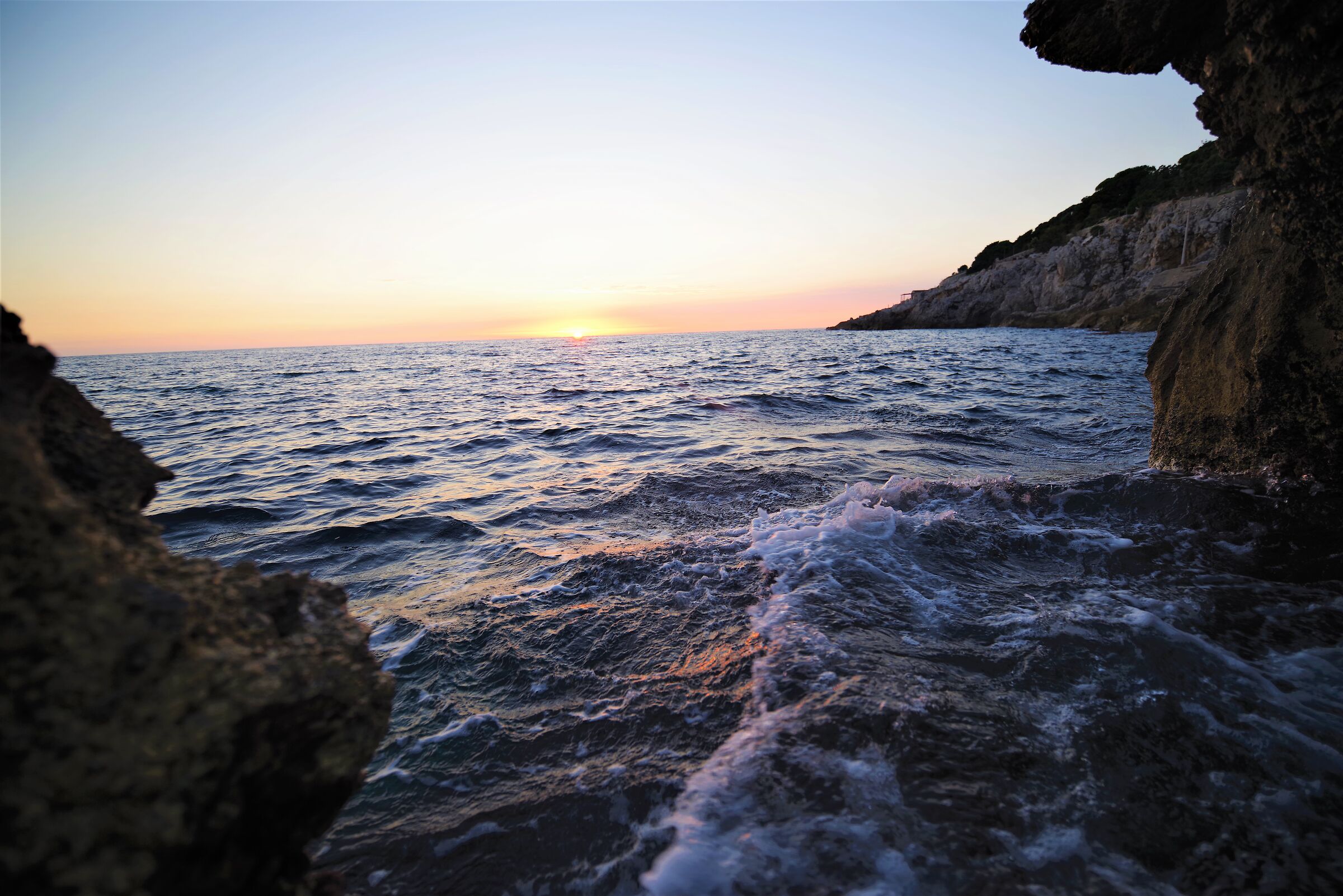 sea at sunset Circeo Punta Rossa...
