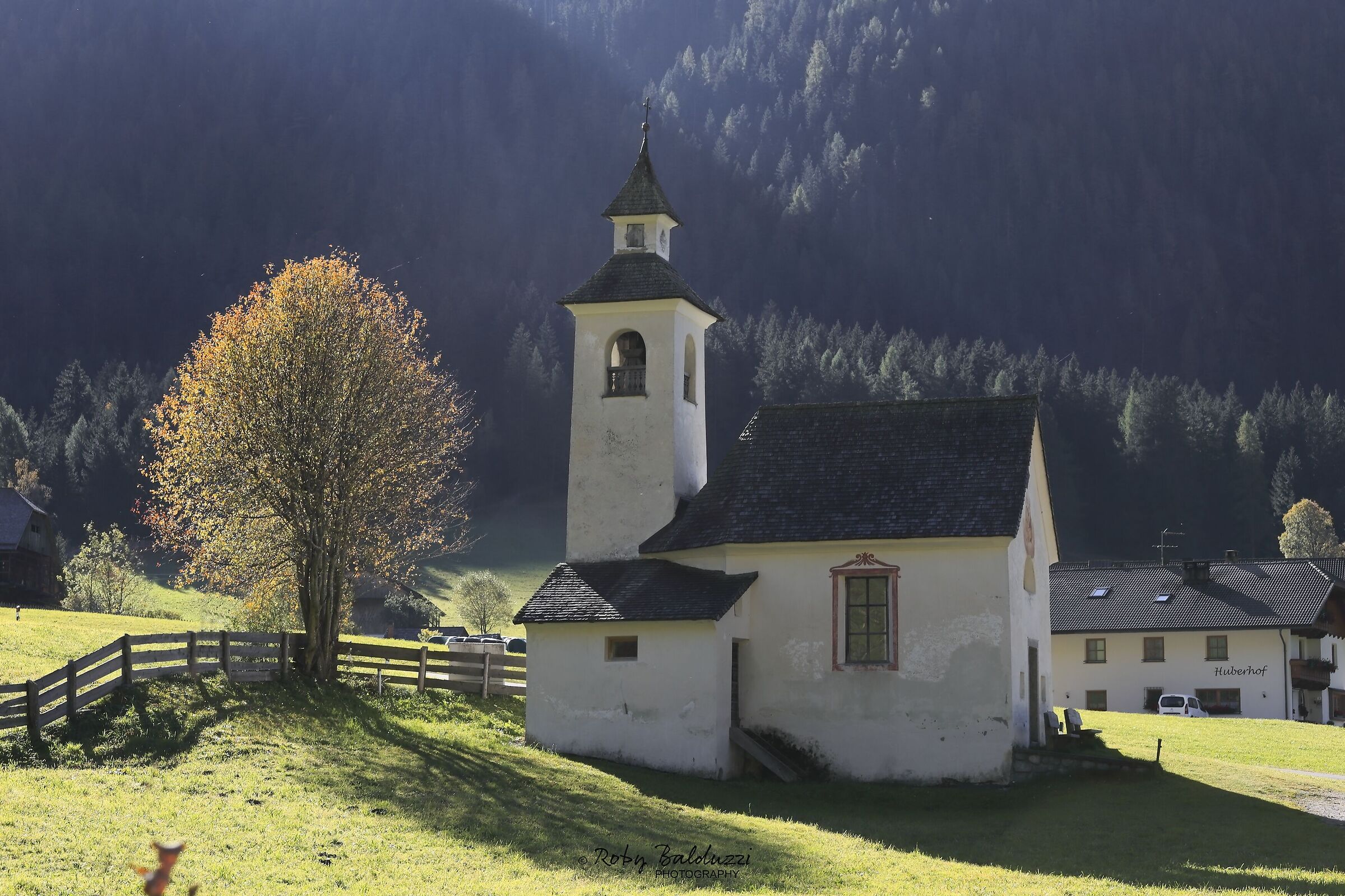 Alpine church in autumn...
