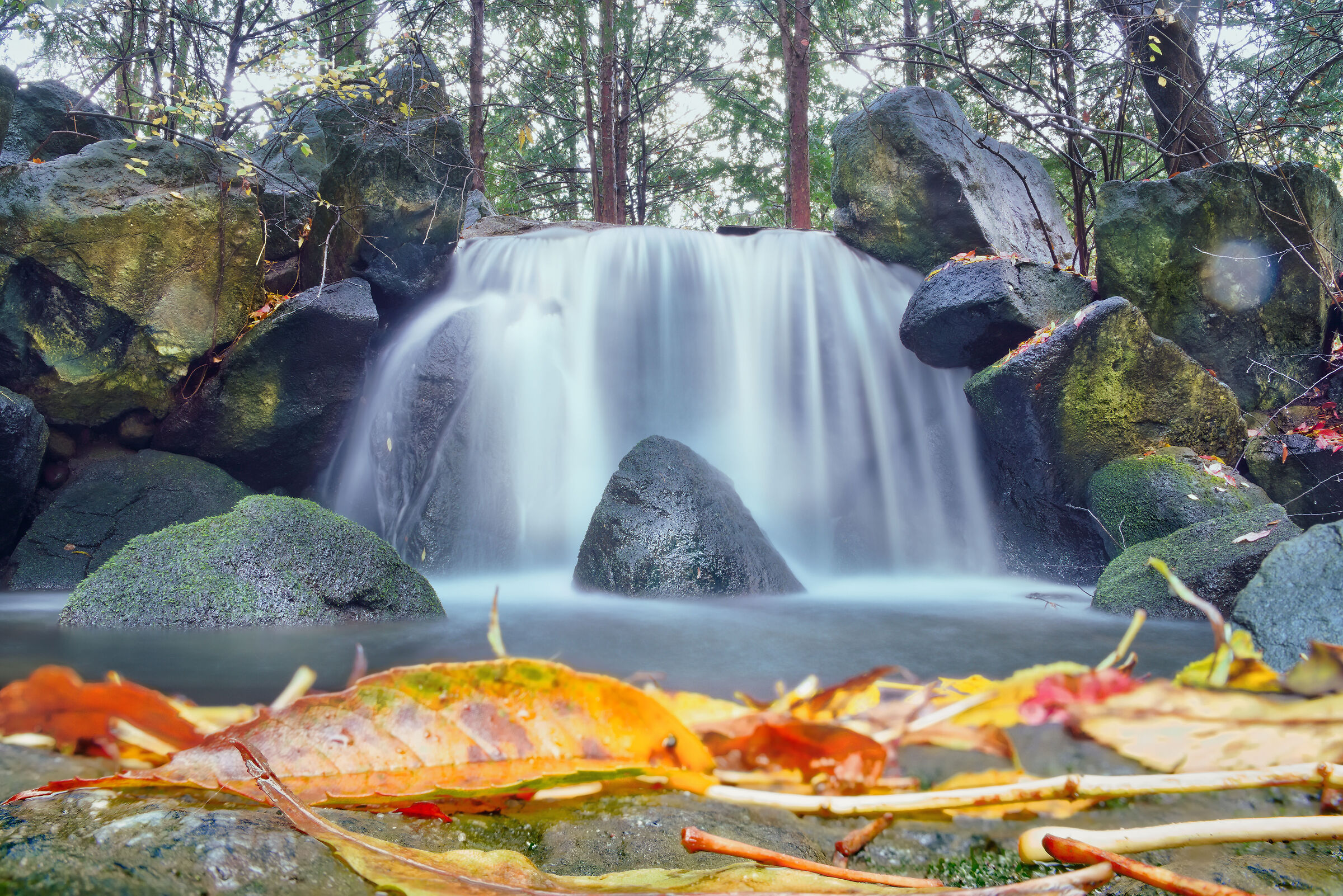 Japanese garden waterfall...