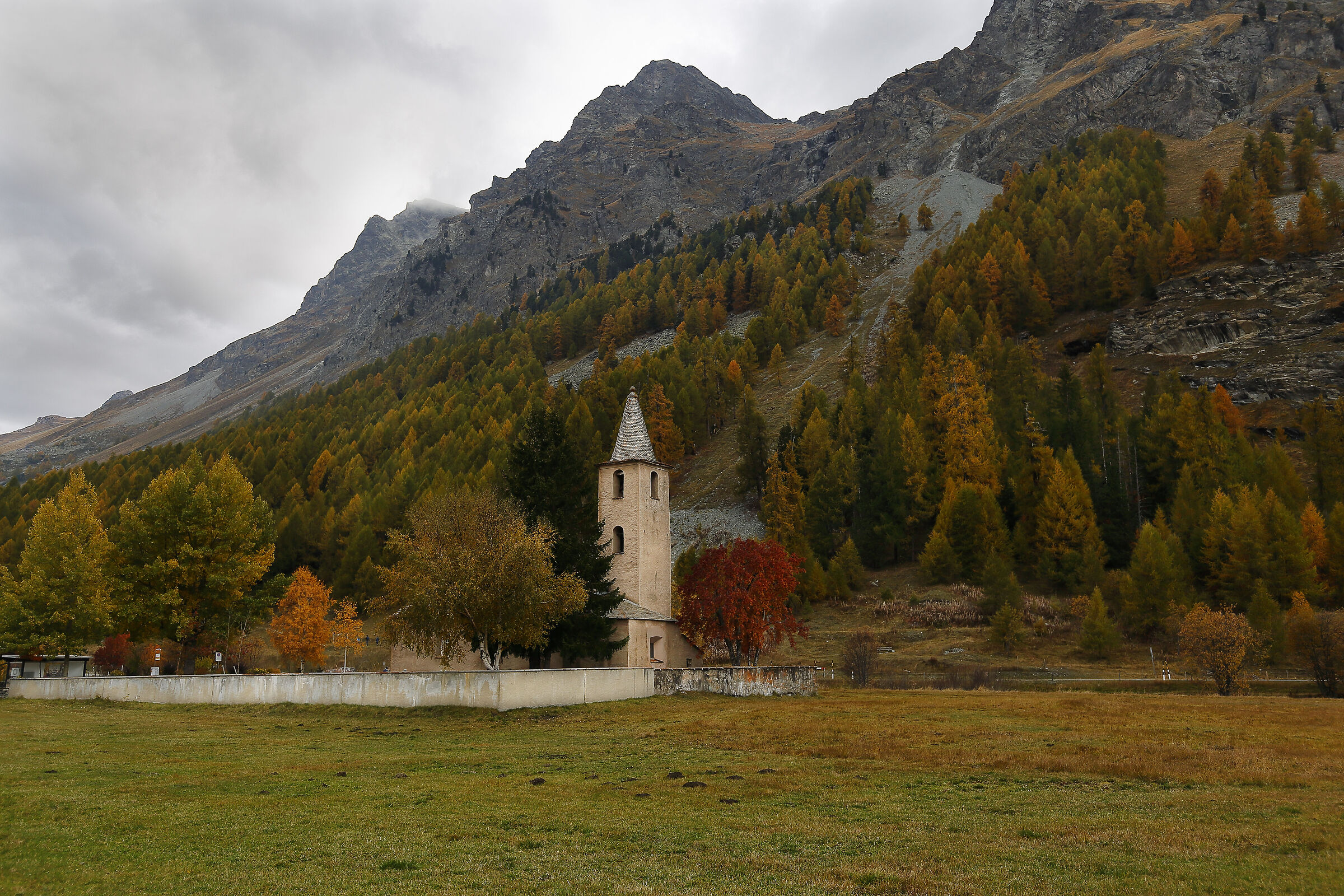 Church of St. Lawrence, Sils in the Engadine...