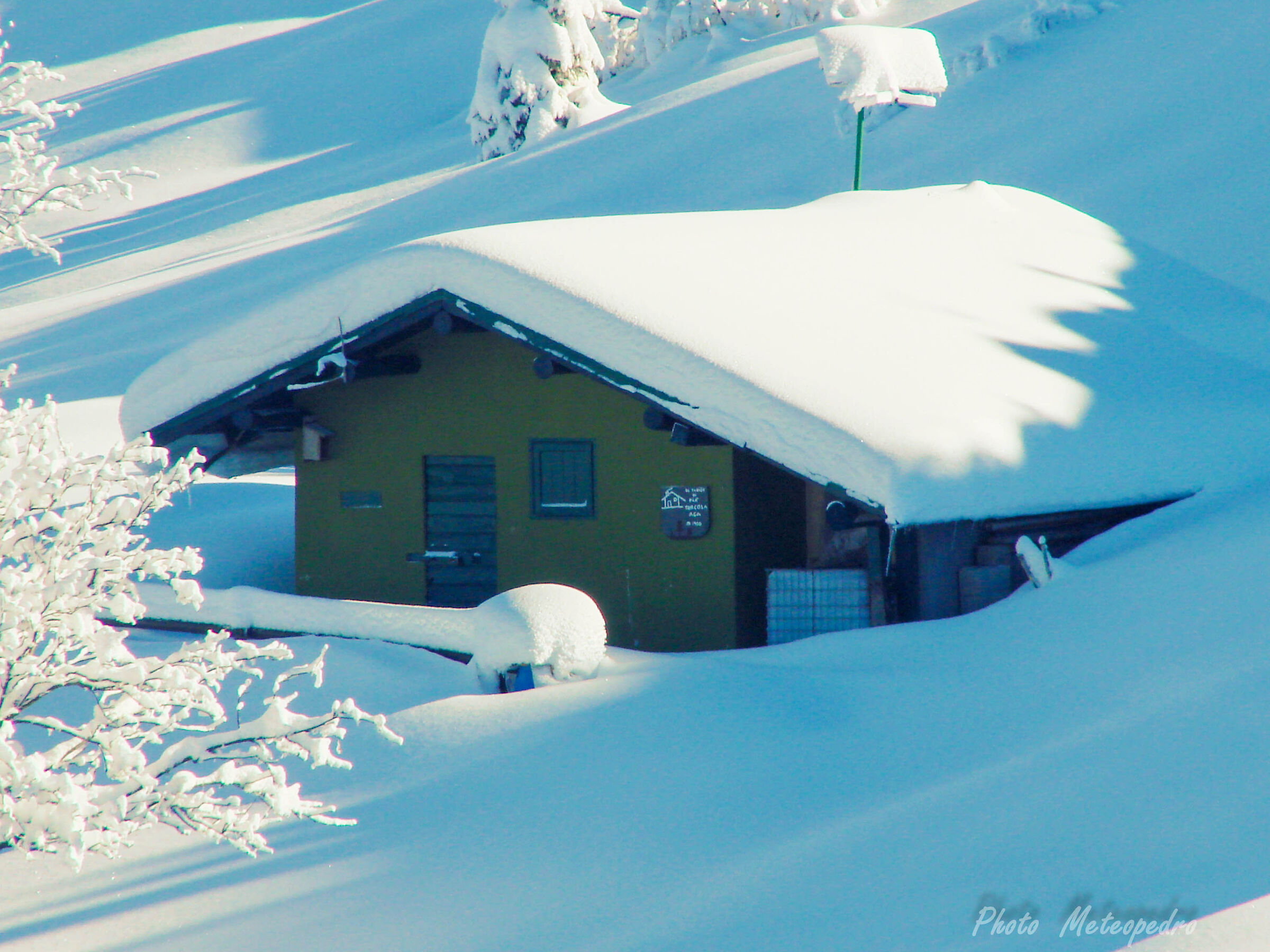 Snowy cabin...