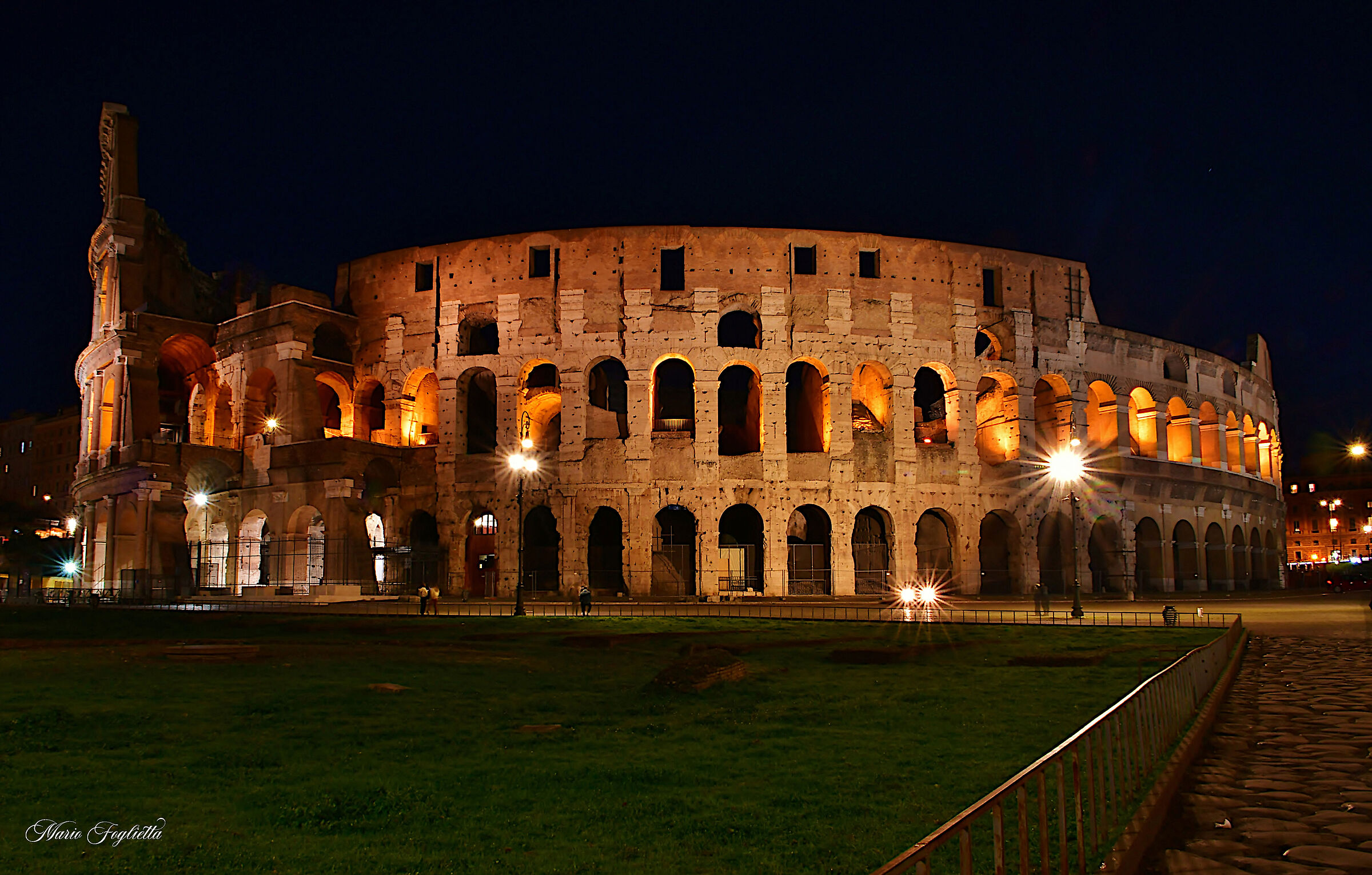 Evening falls on the Colosseum.........