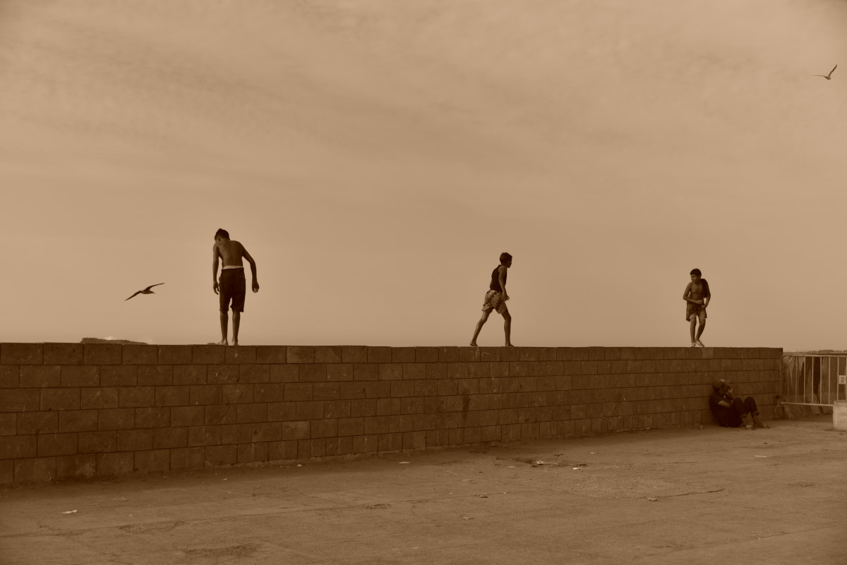 Boys at the pier of Essaouria...