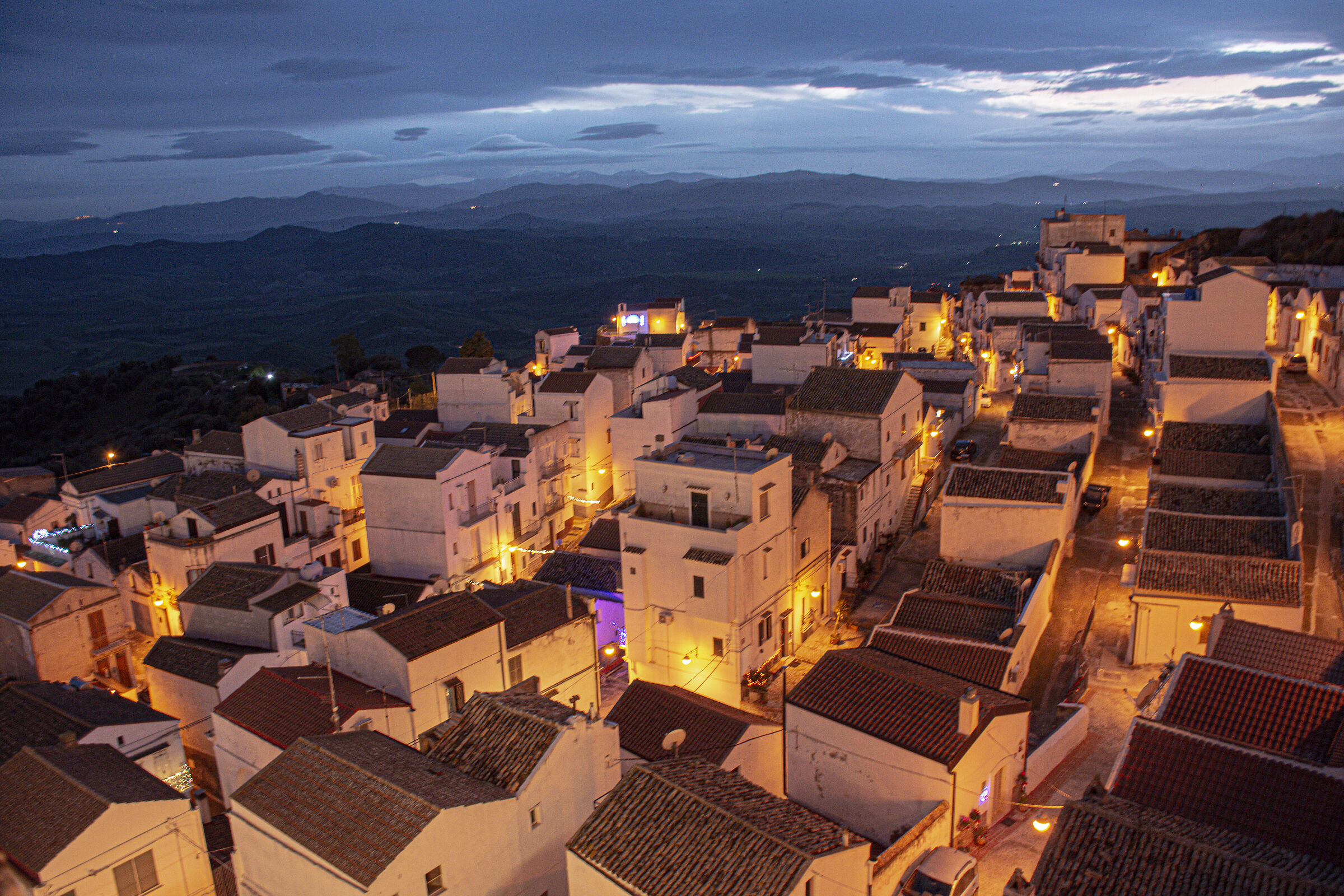 Pisticci "the white city" at sunset ...