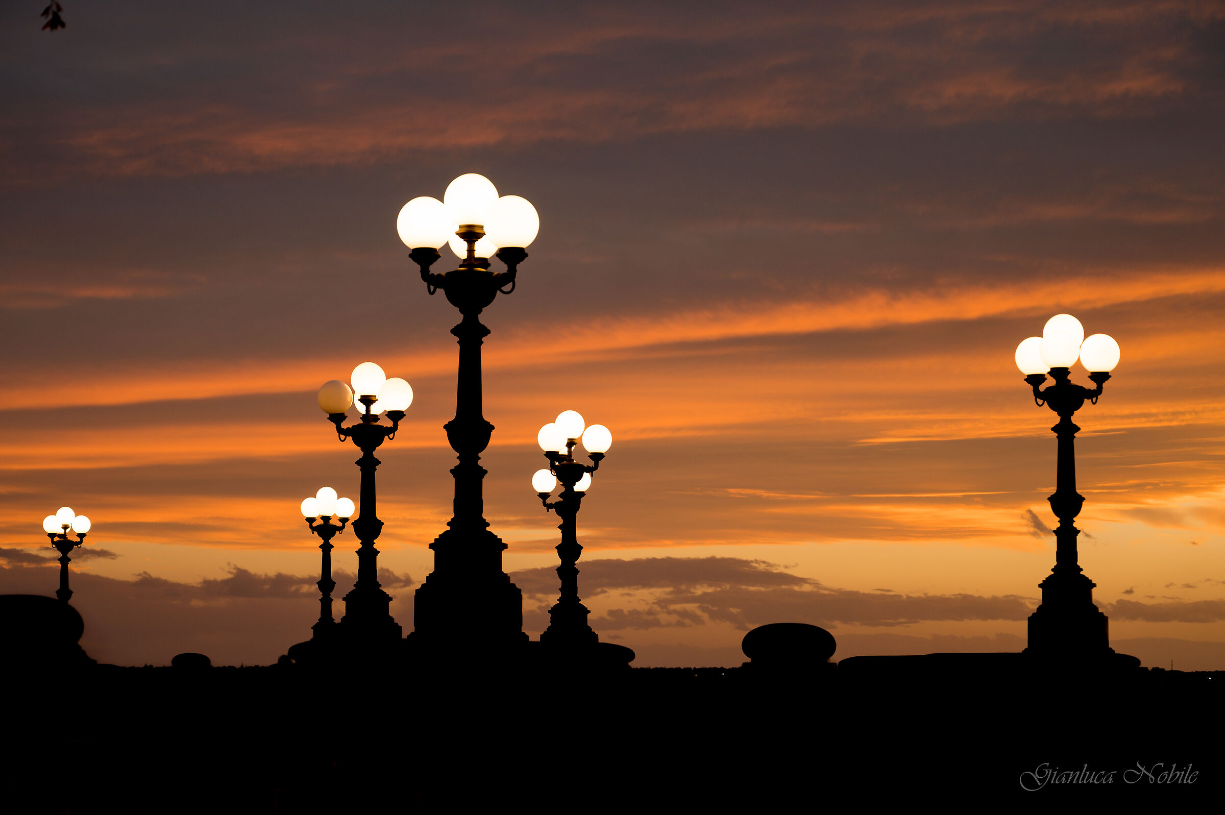Lanterns on the seafront of Taranto...