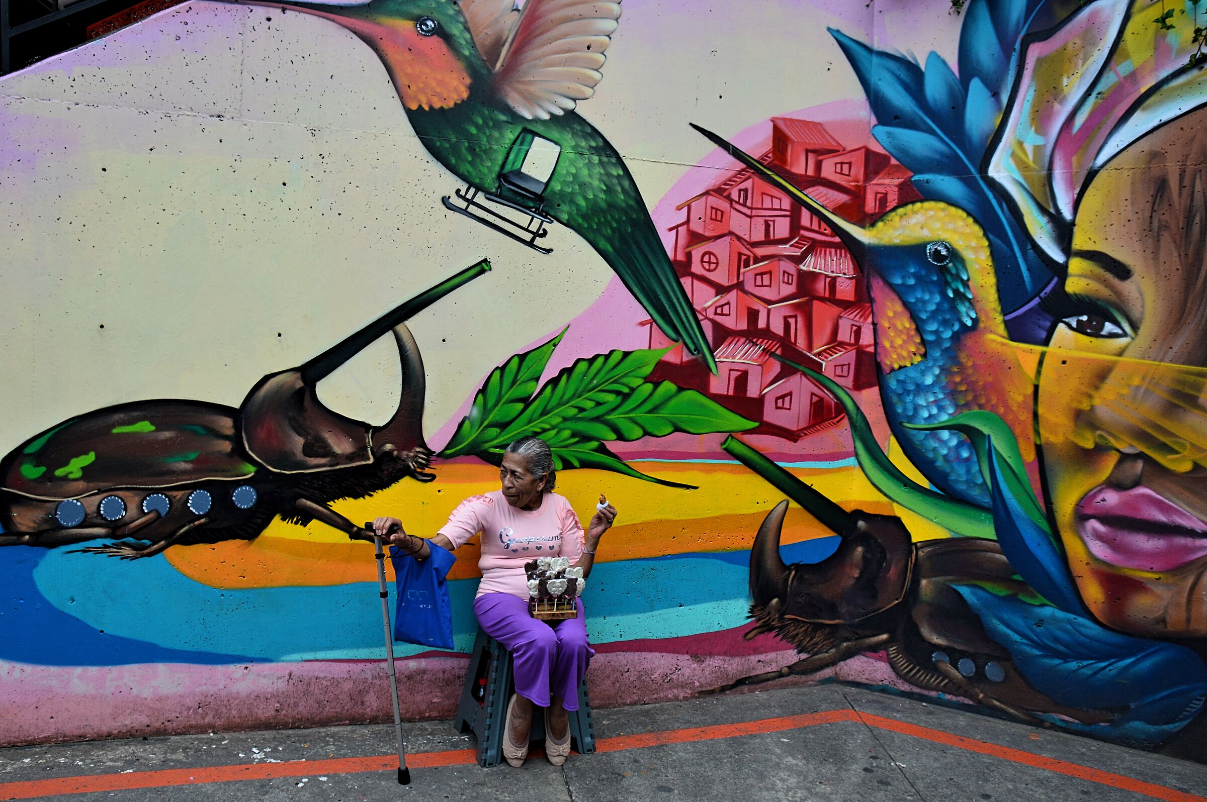 Murals in Medellin...