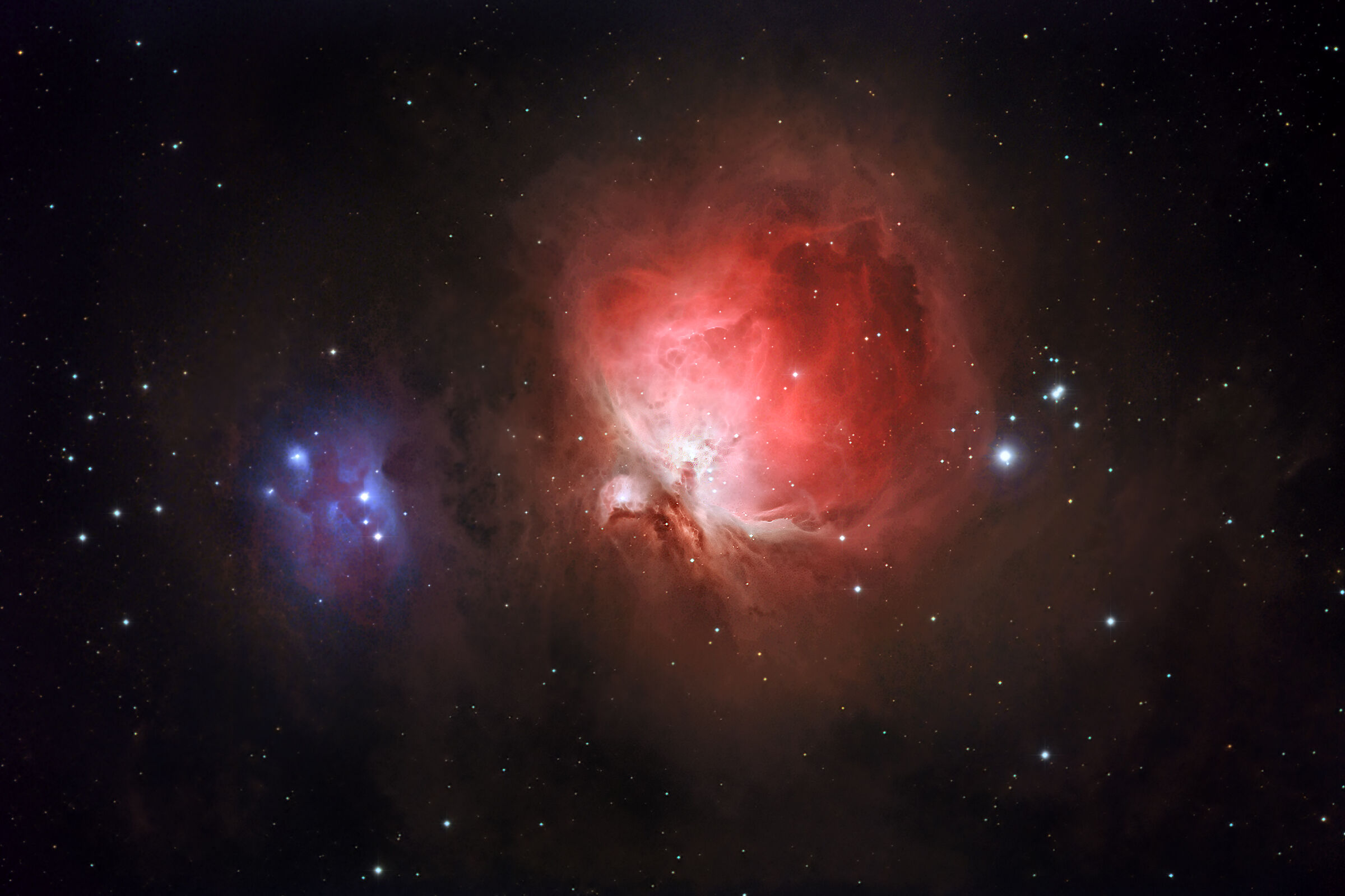 m42, ngc1977 (orion and running man nebulae)...