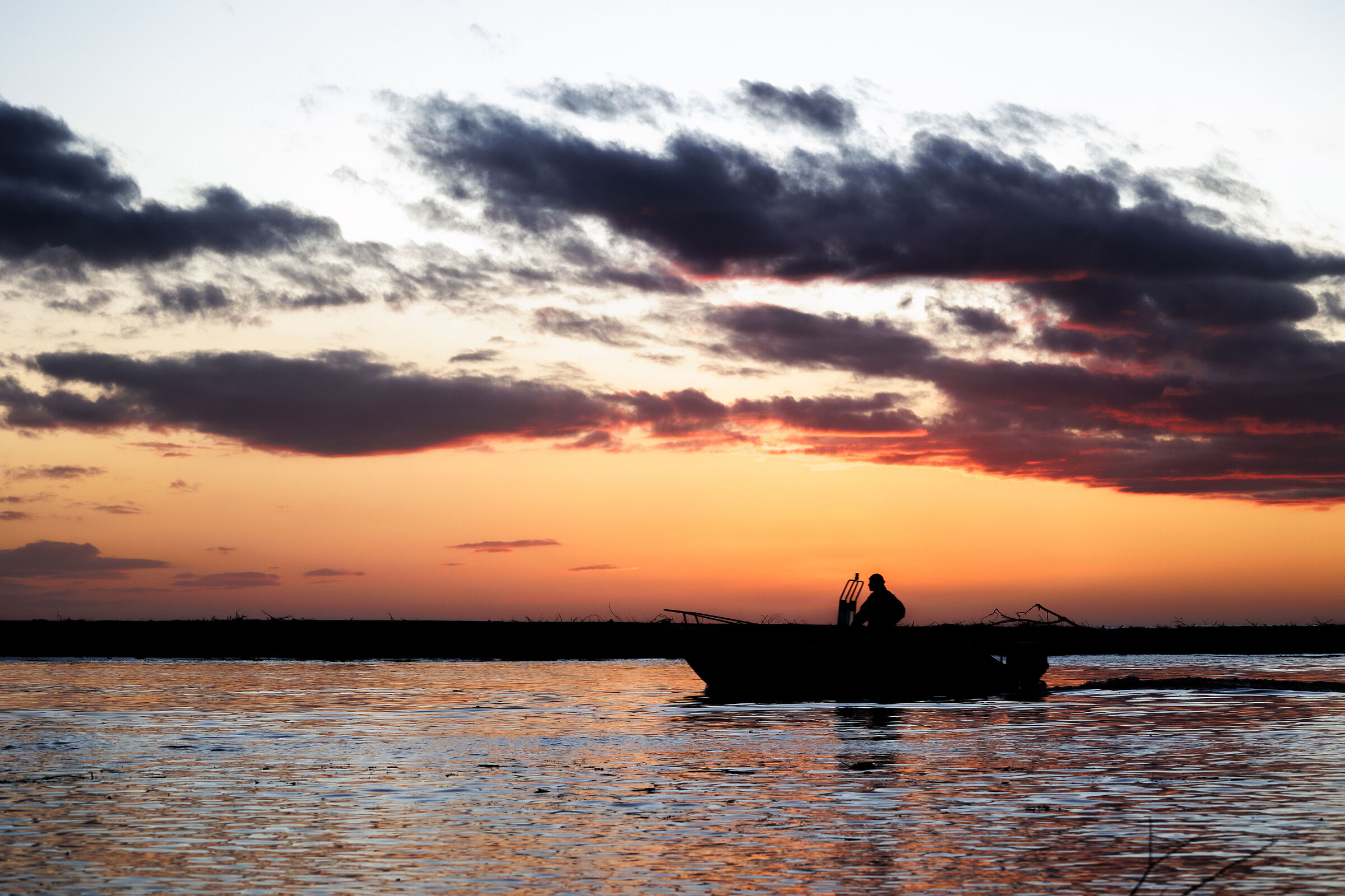 The fisherman returns at sunset ...