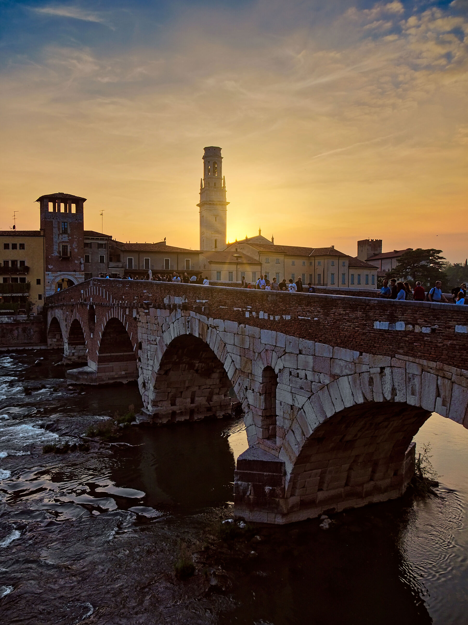 Verona - Ponte Pietra at sunset...
