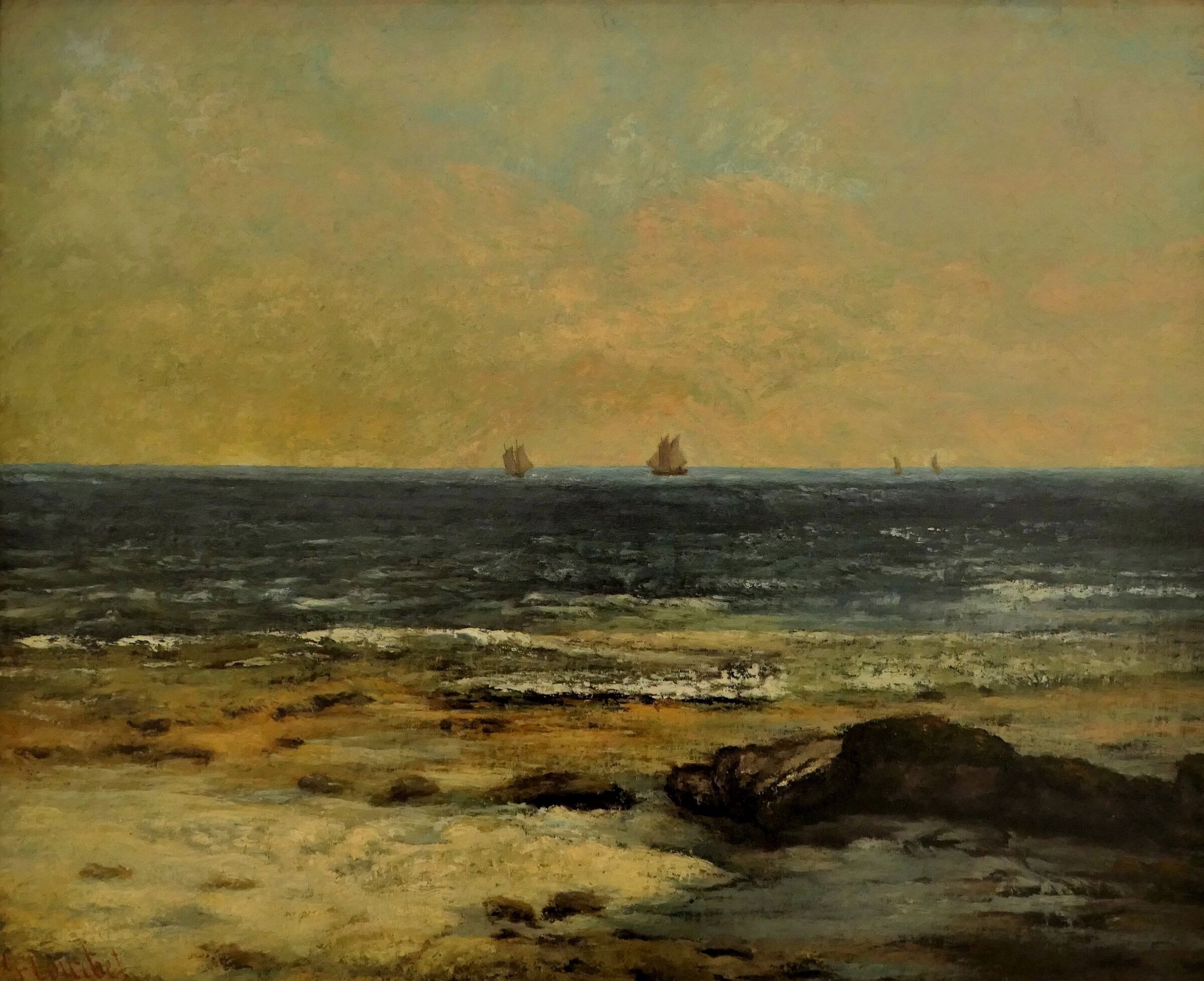 Gustave Courbet "The seashore at Pavalas" (1835)...