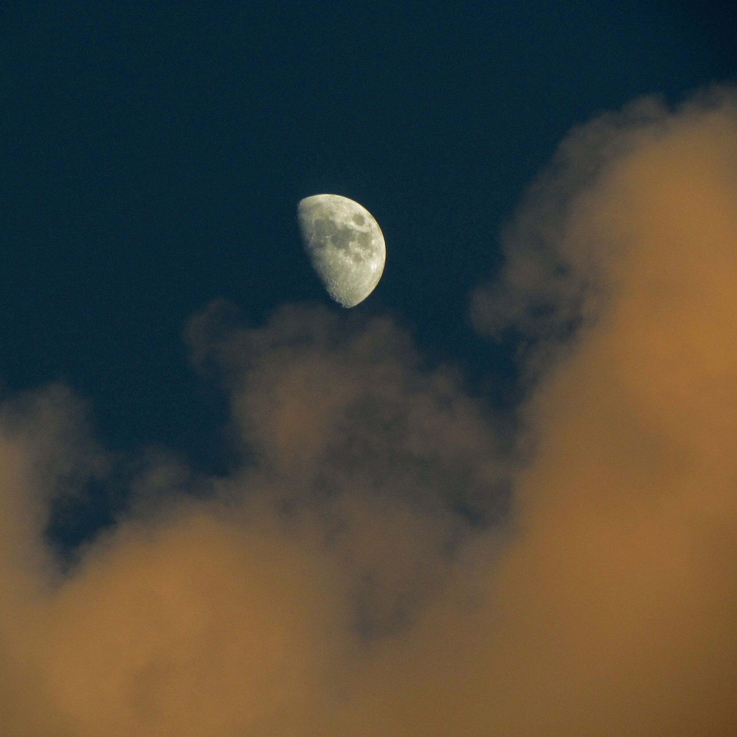 Moon on the clouds ...