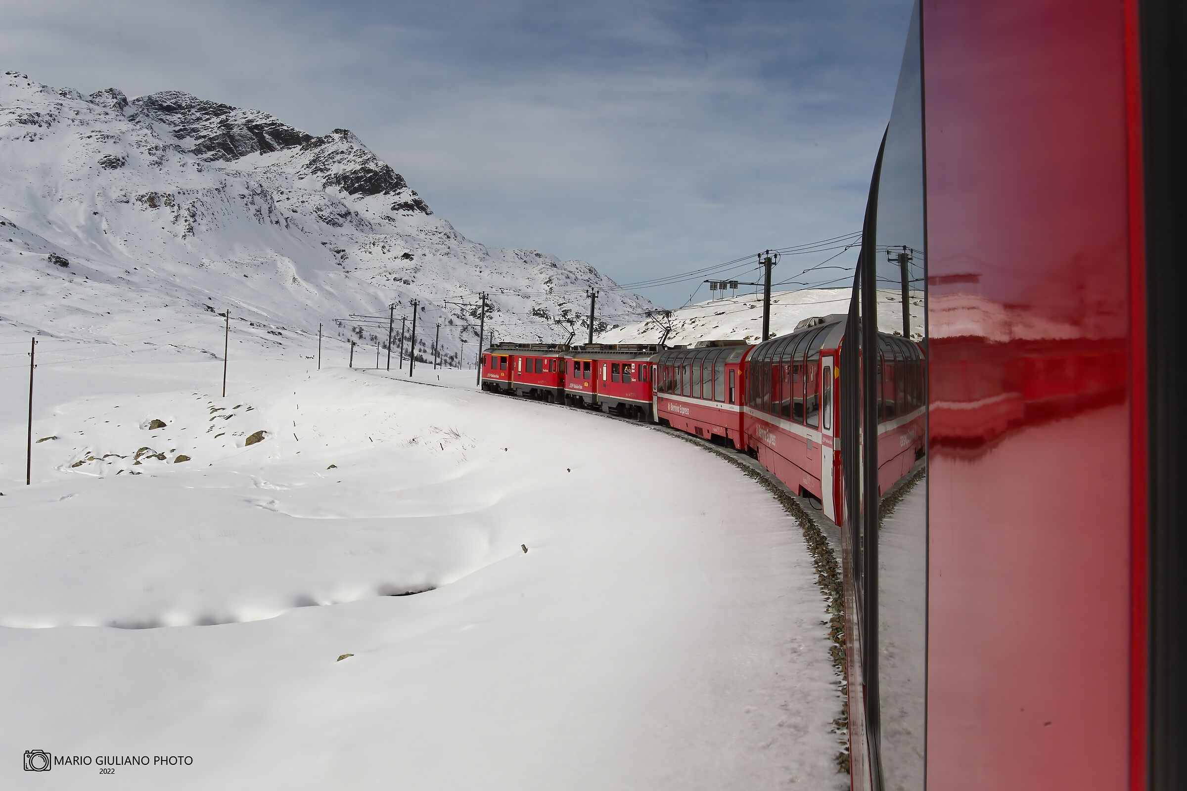 The Bernina red train...