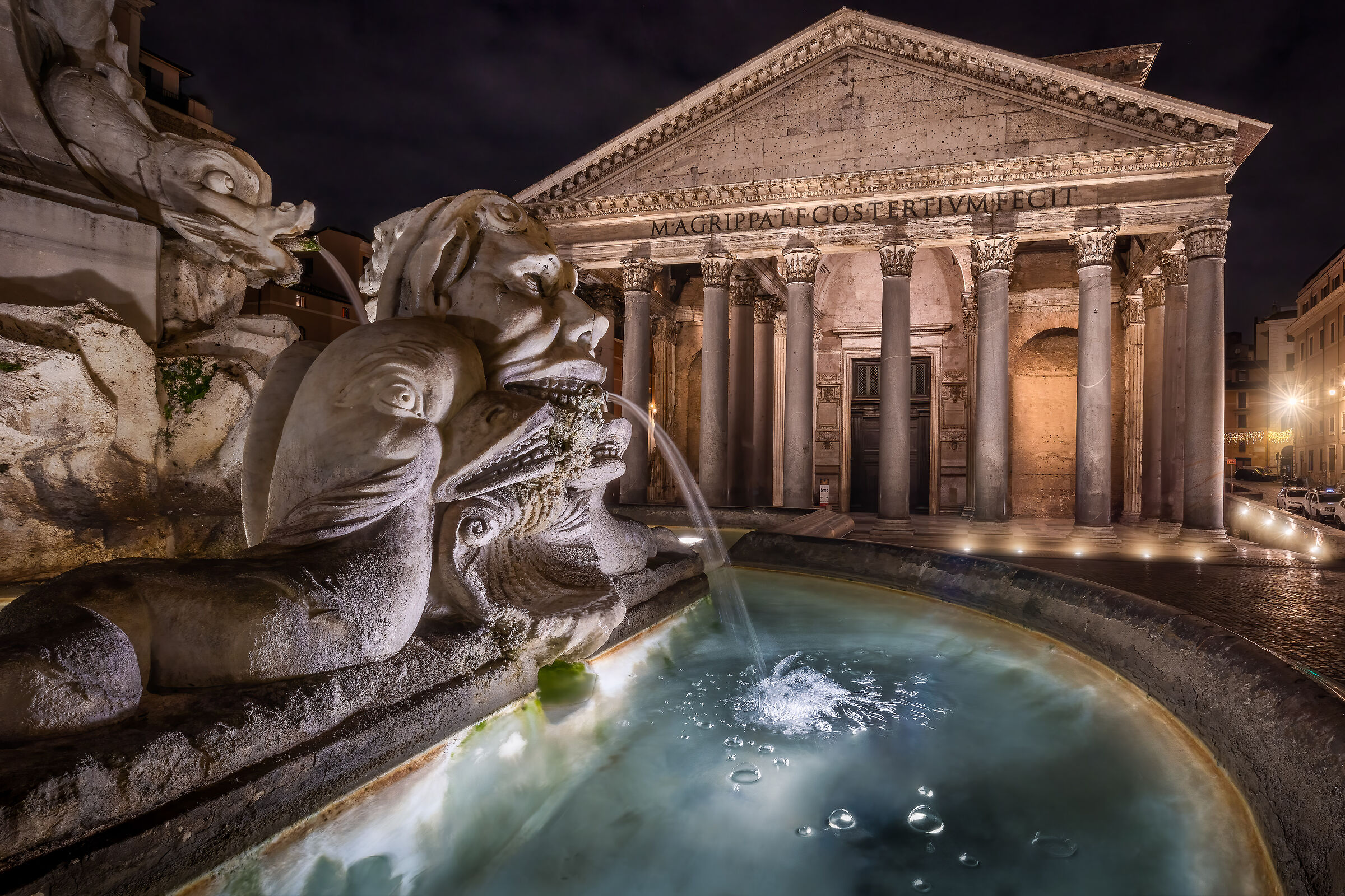 The fountain of the Pantheon...
