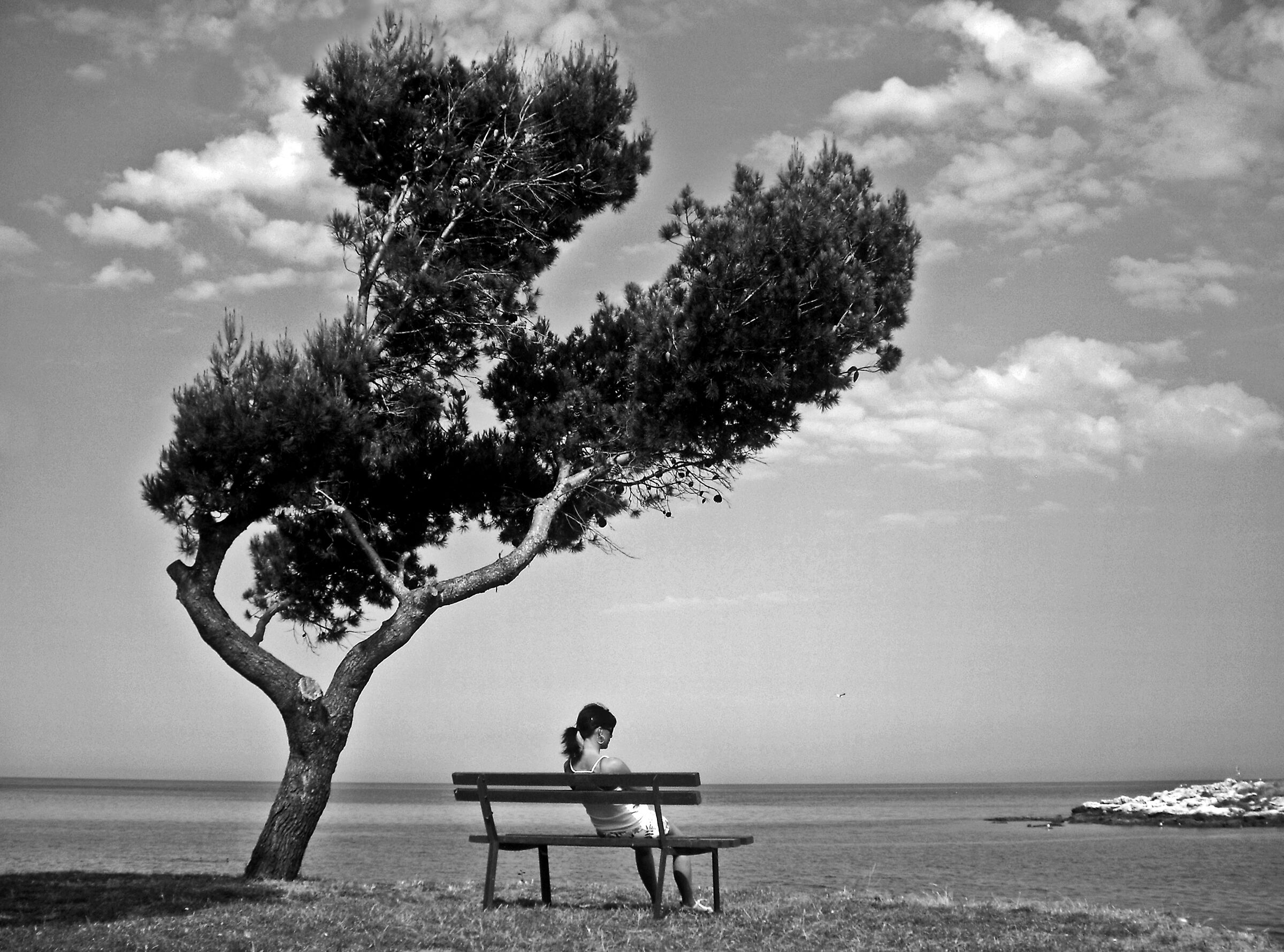 A bench by the sea......