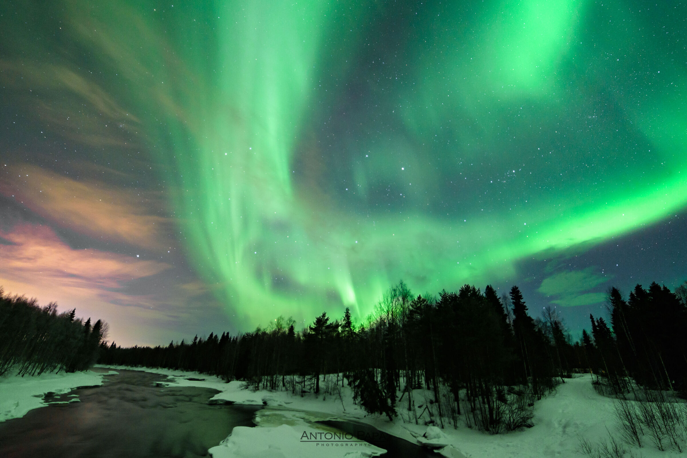 Aurora Boreale nel nord di Rovaniemi...