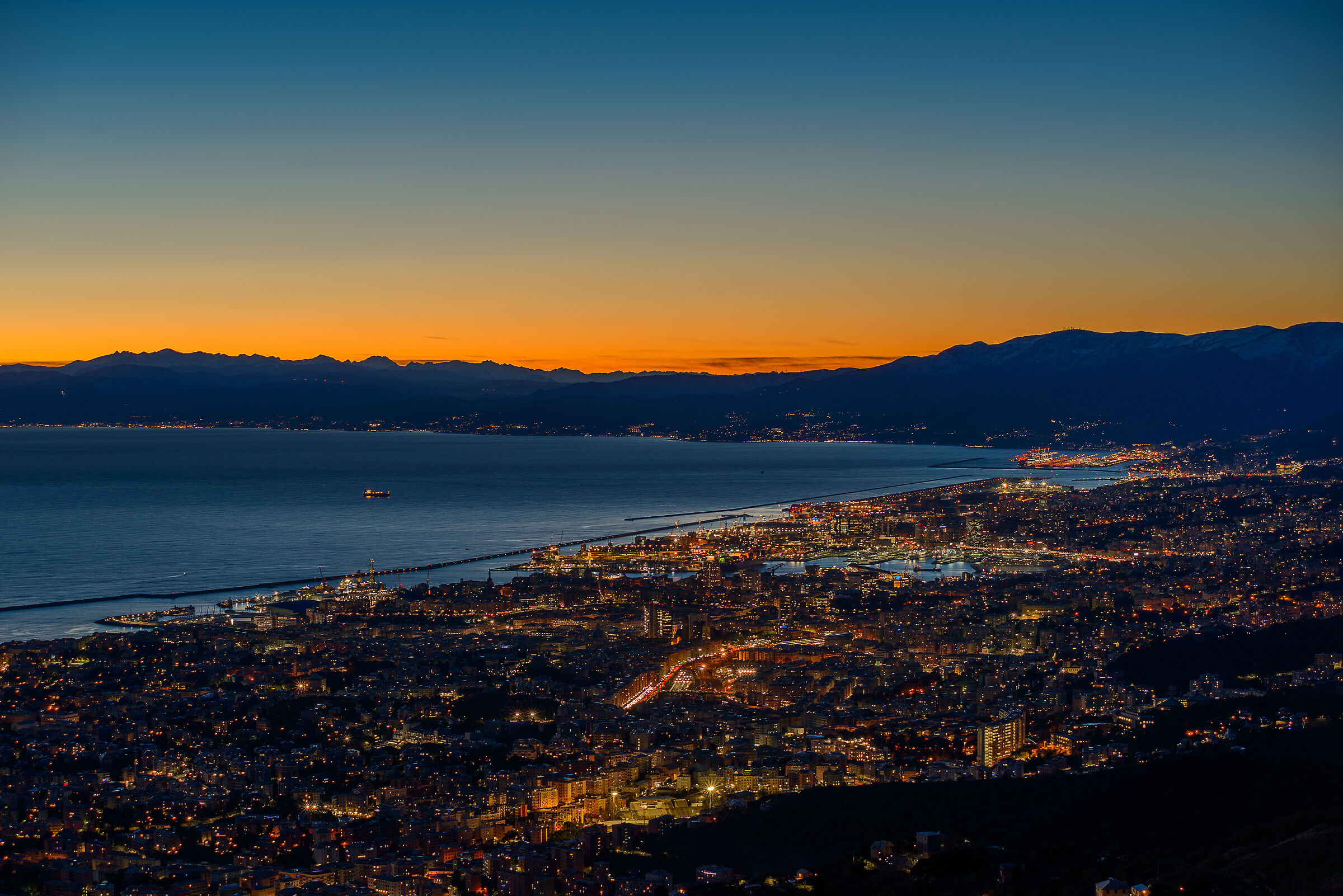 Sunset over Genoa...