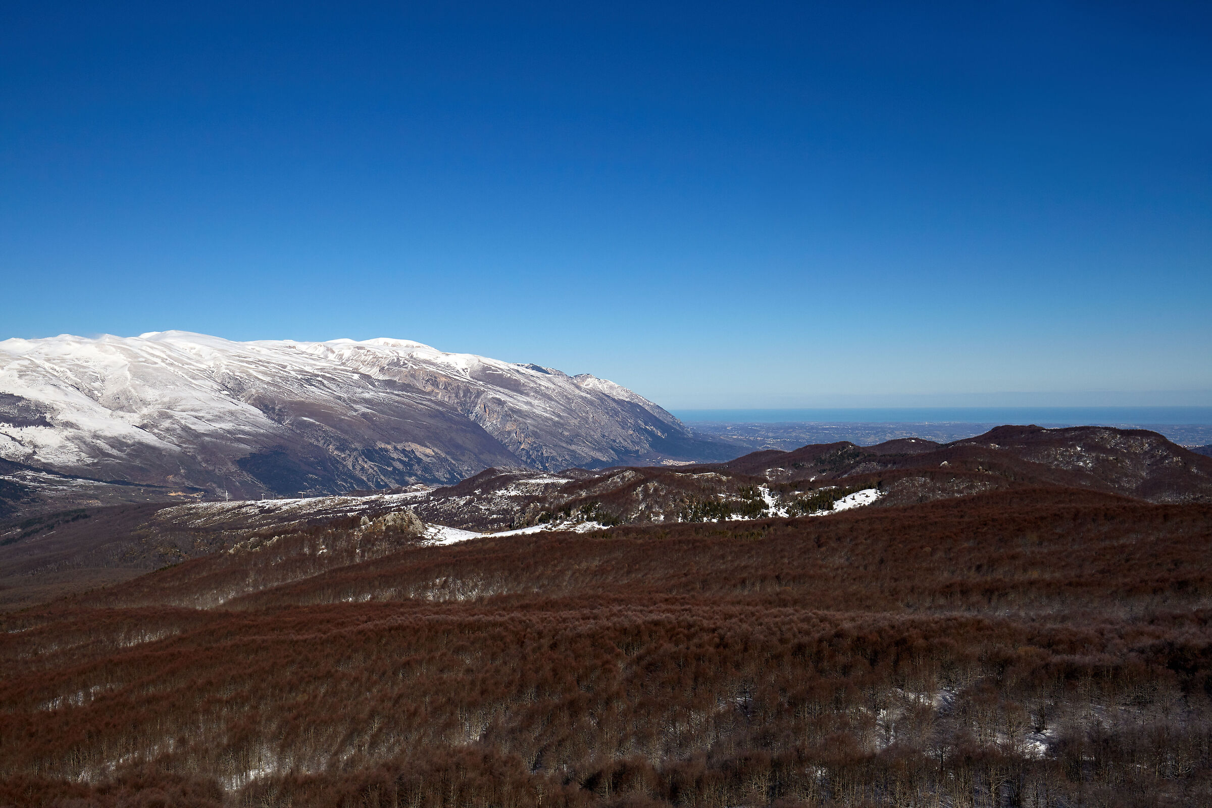 Eastern view of the Maiella panorama from the Pizzi Mountains...