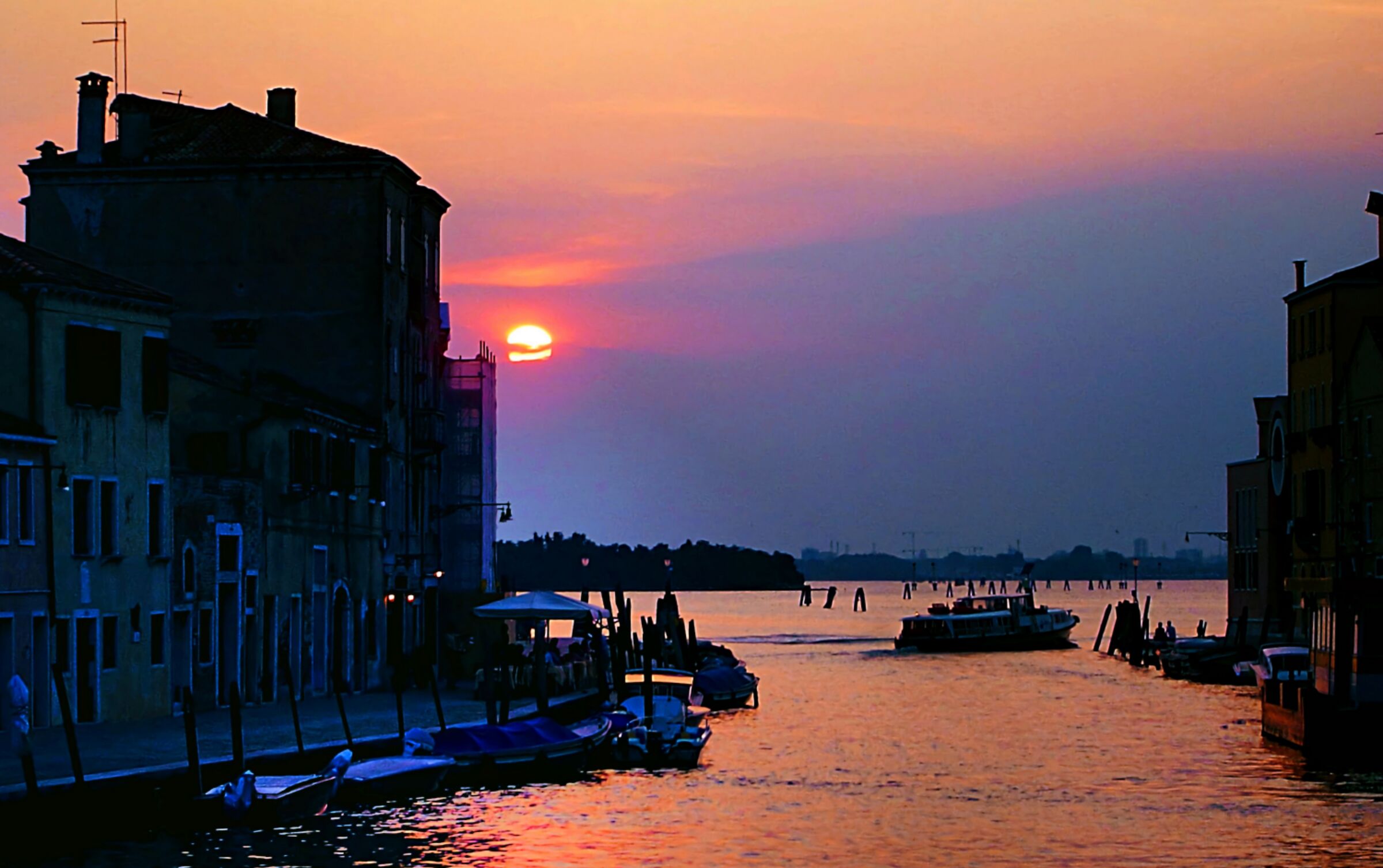 Sunset on one of the canals of Venice...