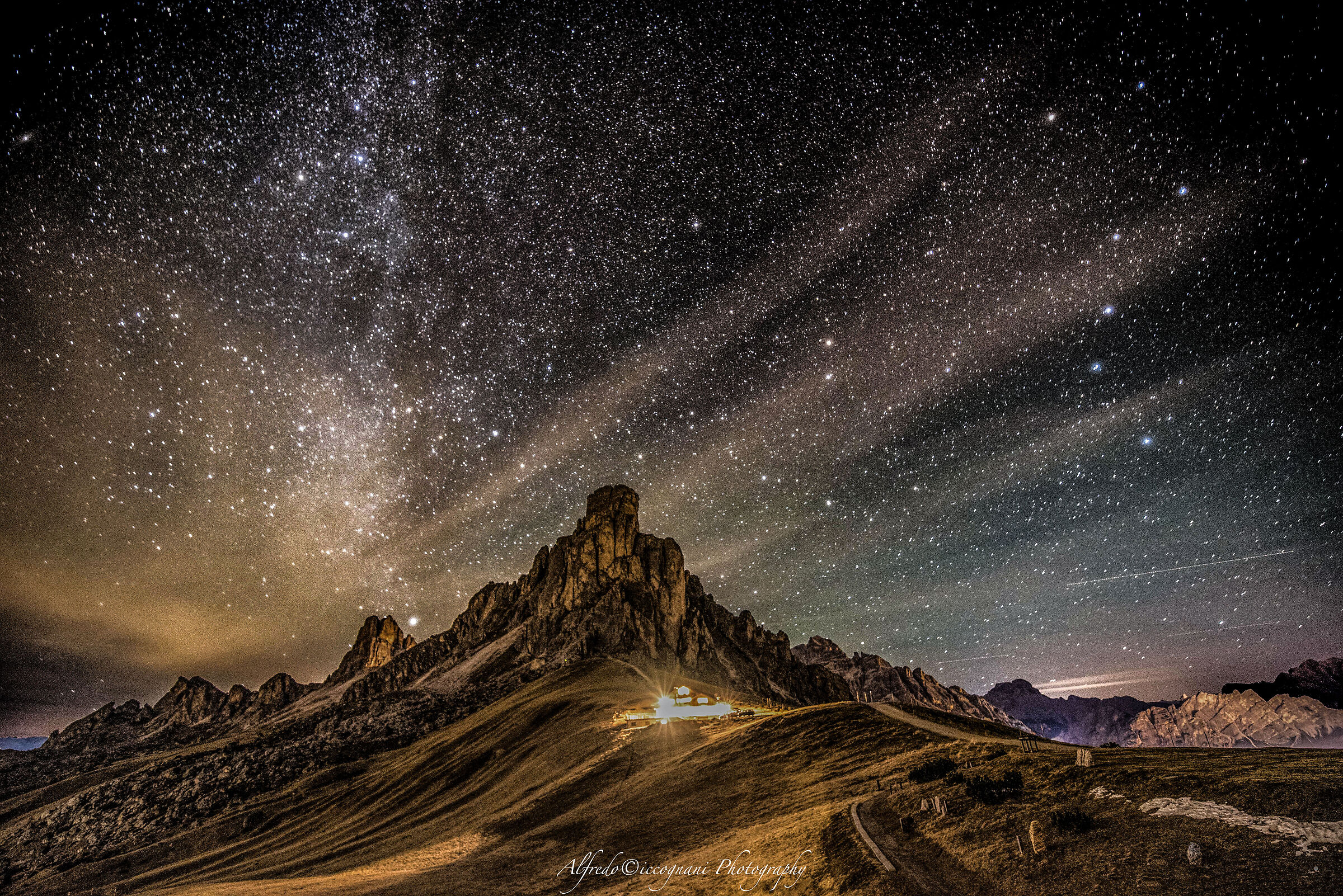 The Nuvolau mountain surrounded by stars...