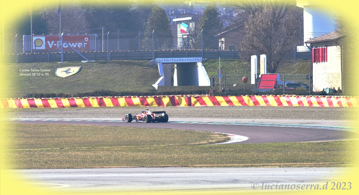 Carlos Sainz Jr. driving the no. 55 Ferrari SF 23...