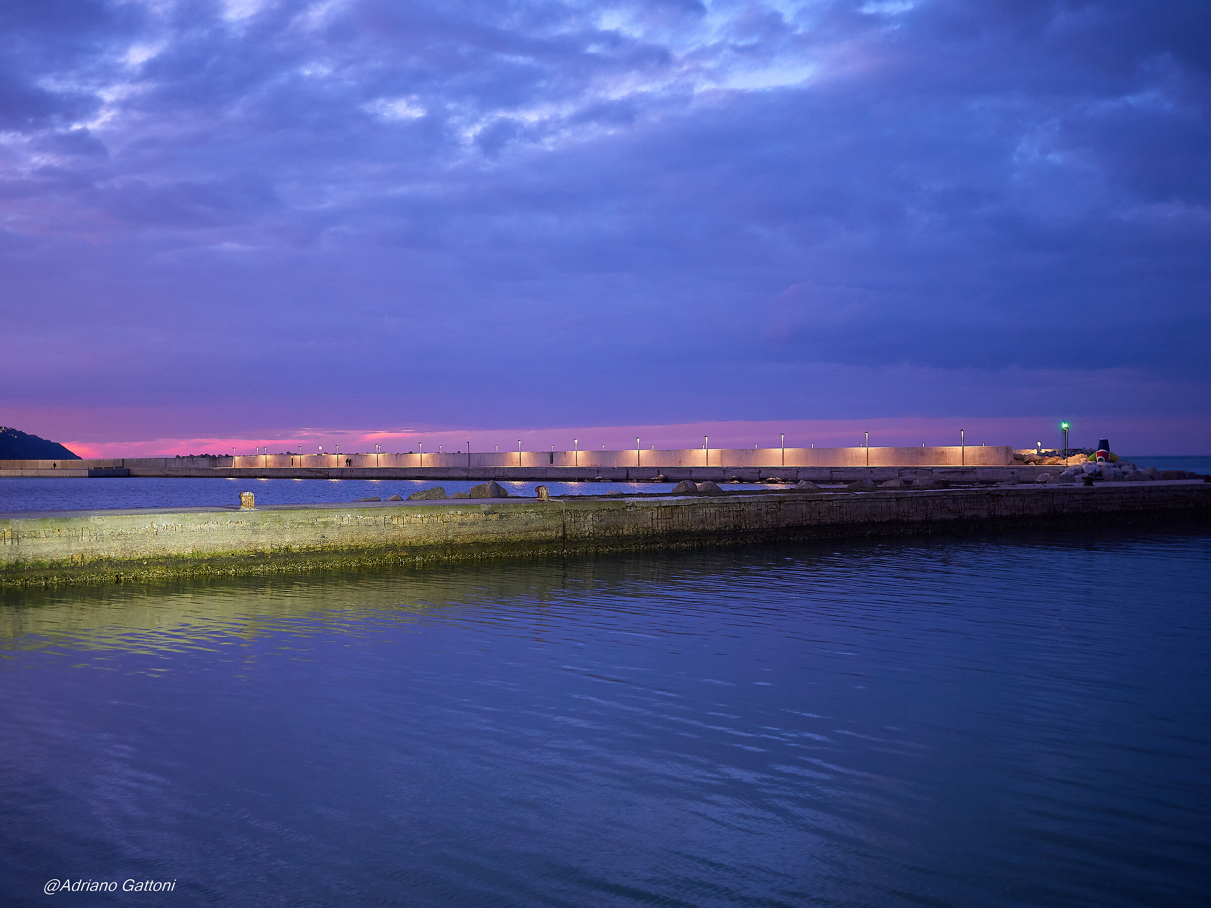 Blue hour at the port of Pesaro...
