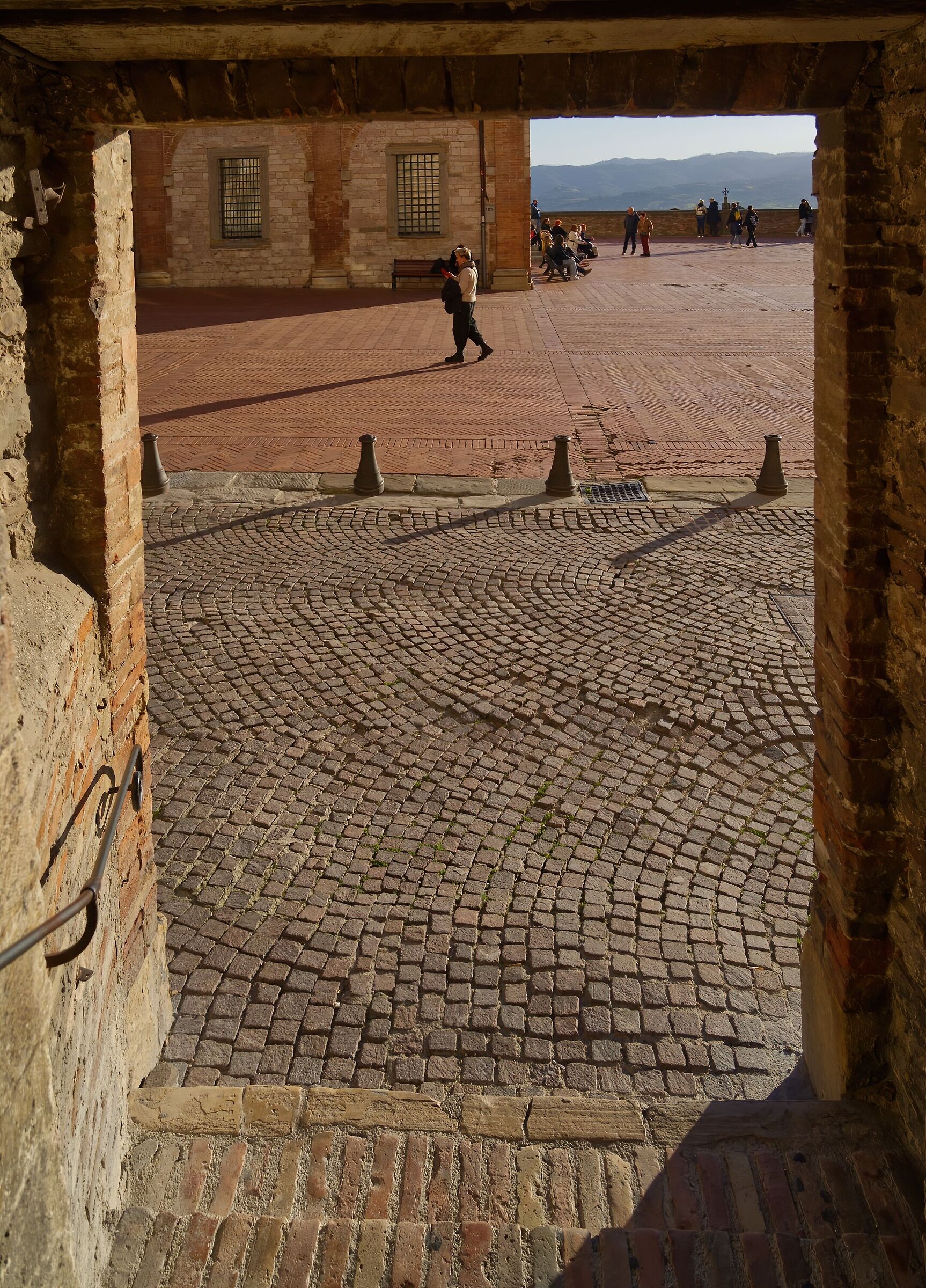 The glimpse of the Piazza Grande of Gubbio...
