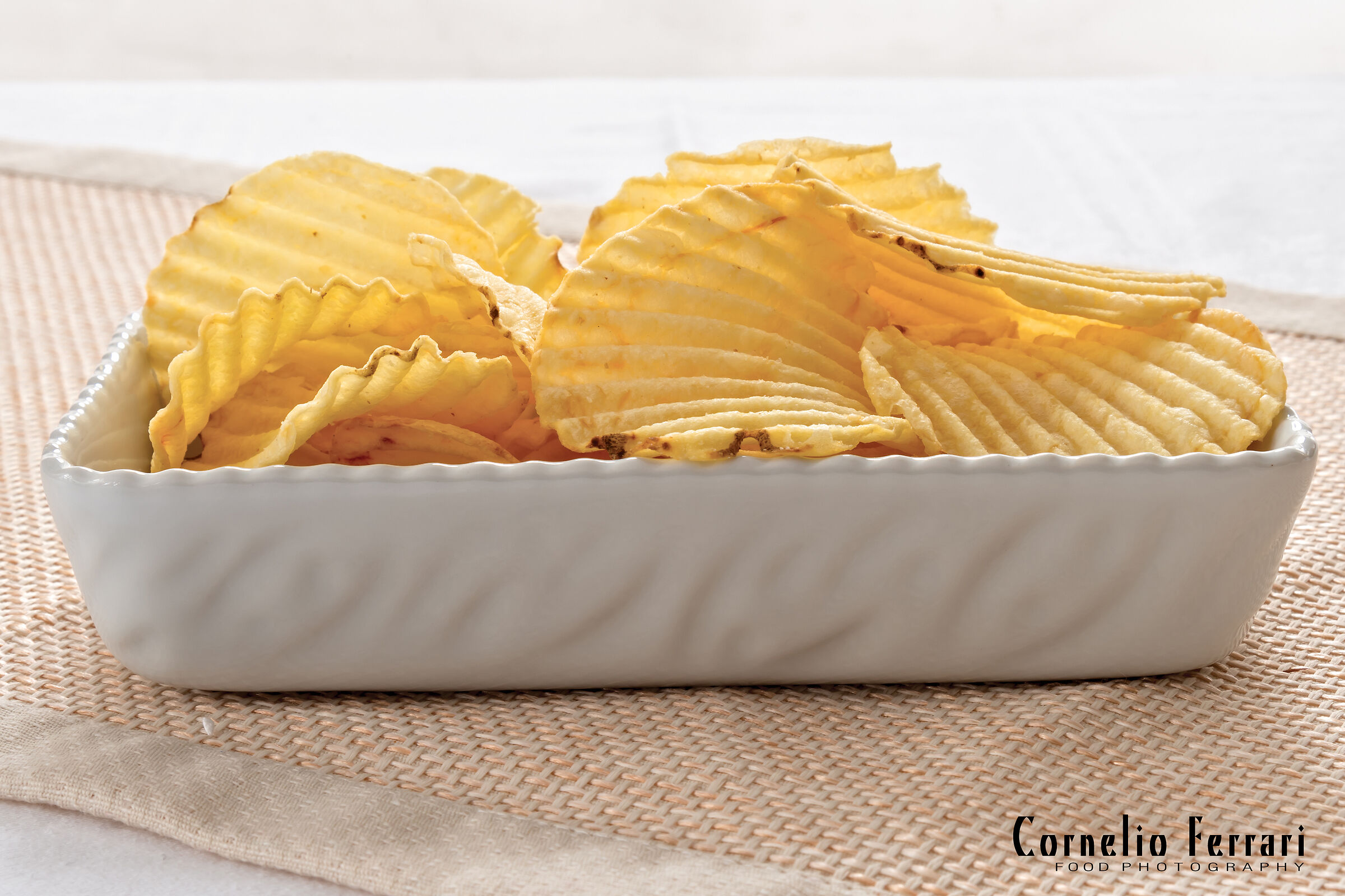 Striped aperitif chips...