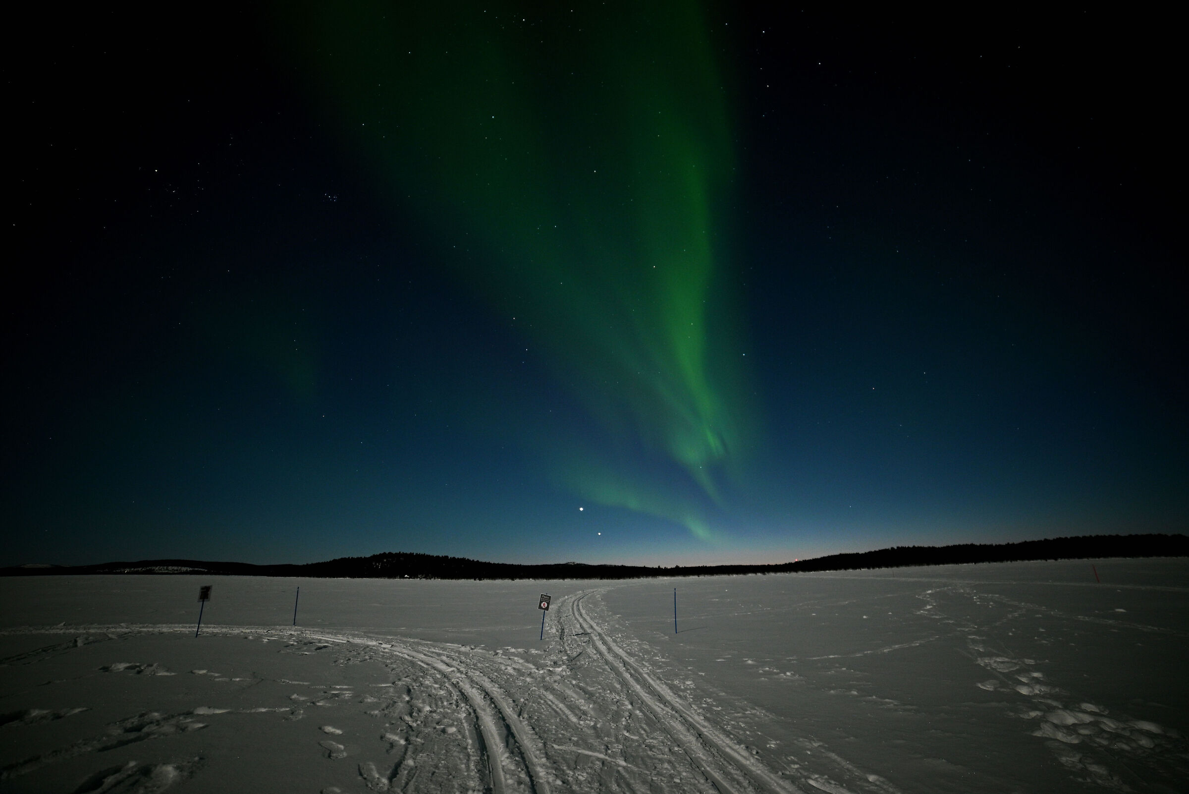 Menesjärvi , lapponia finlandese, aurora boreale...