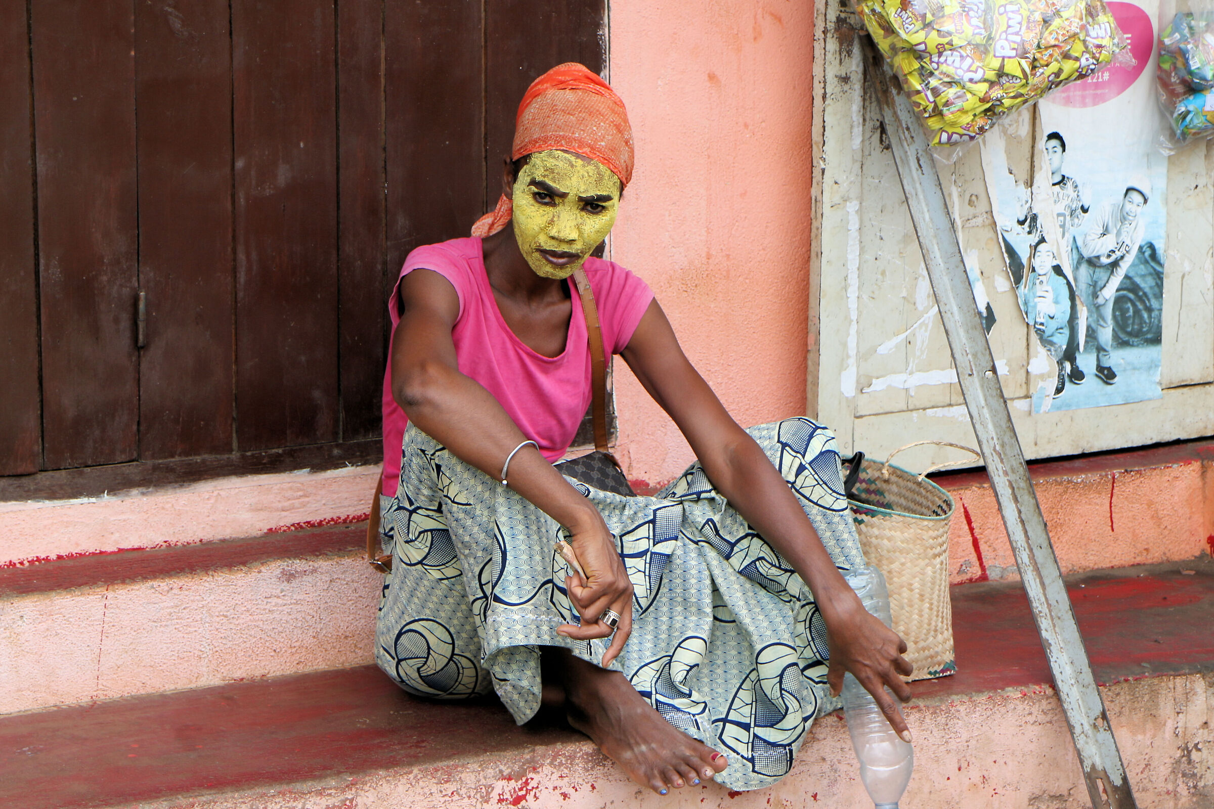 Madagascar, Girl with colorful face...