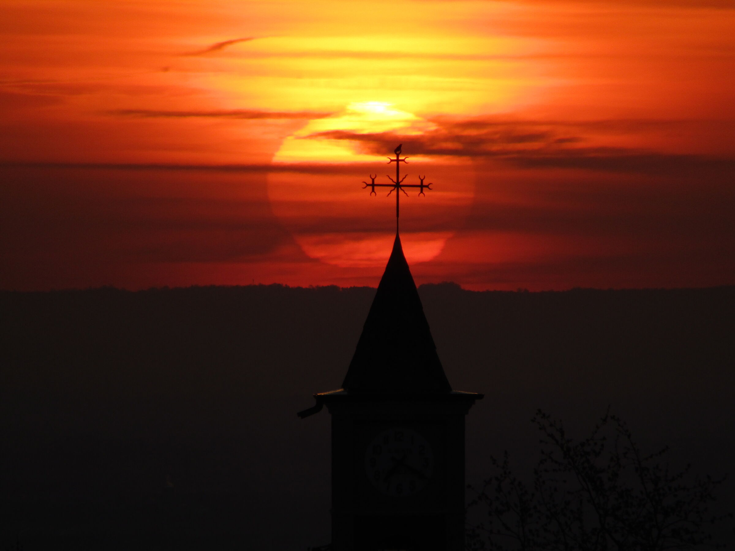 Sunrise over the bell tower ...
