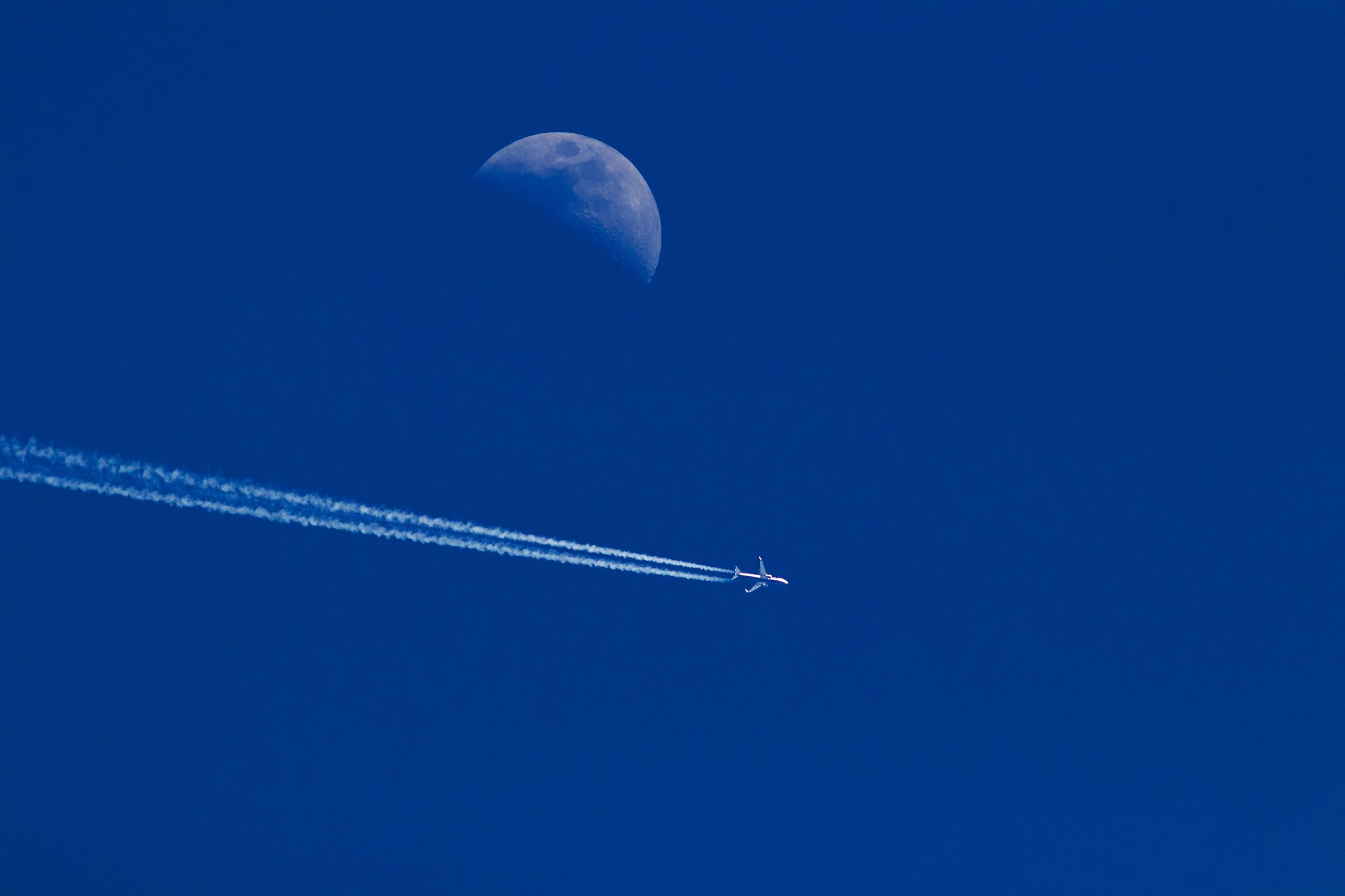 airplane and moon...