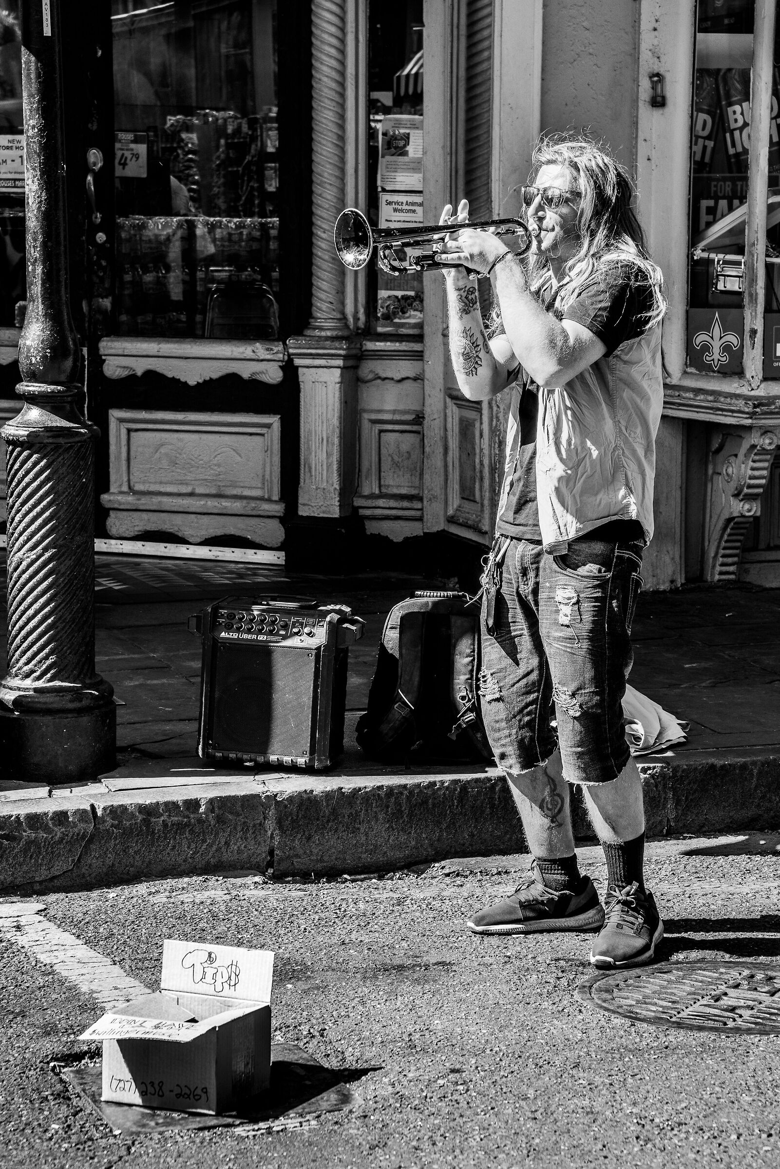 Trumpeter in French Quarter...